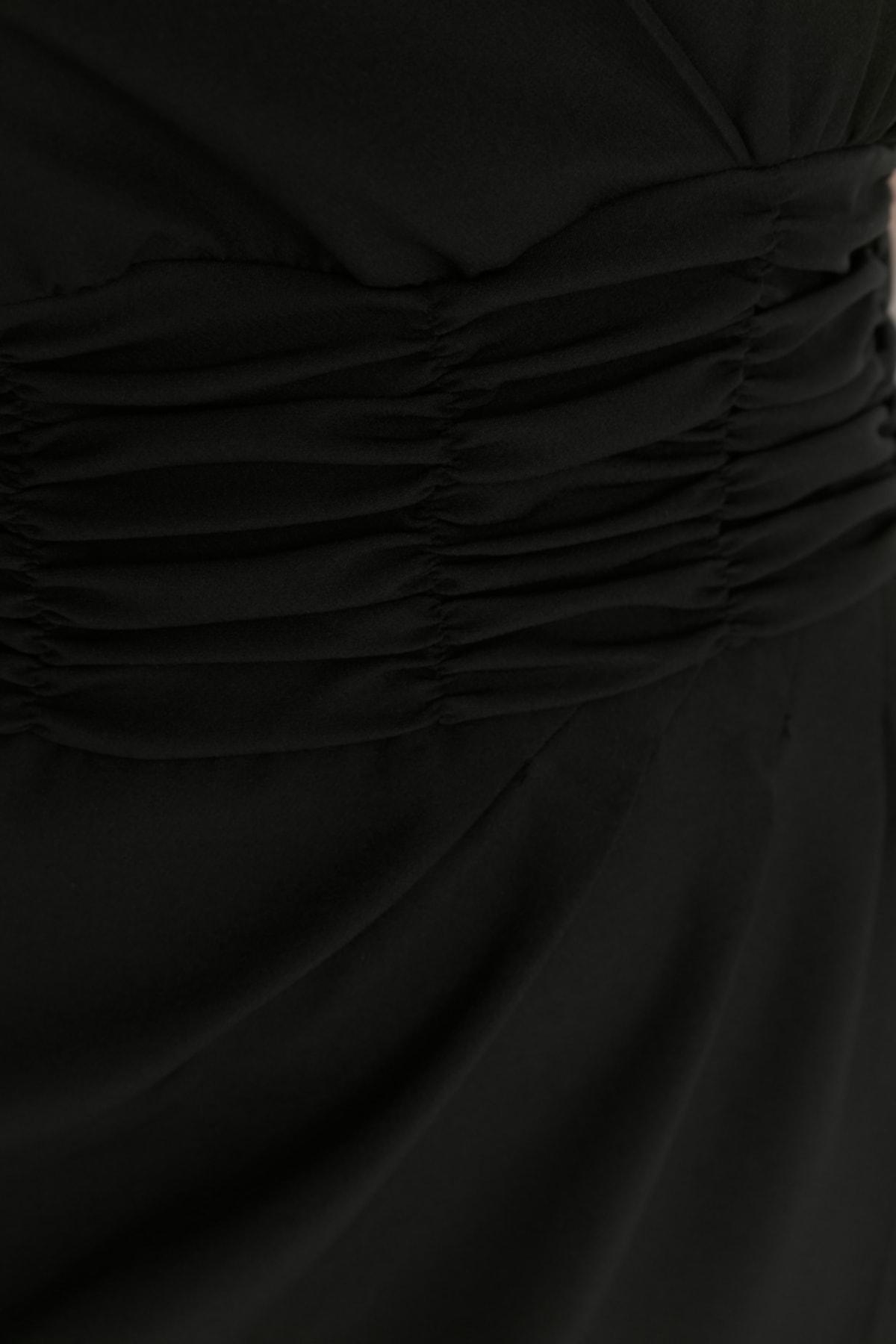 Black Asymmetric Plus Size Dress, , large image number 2
