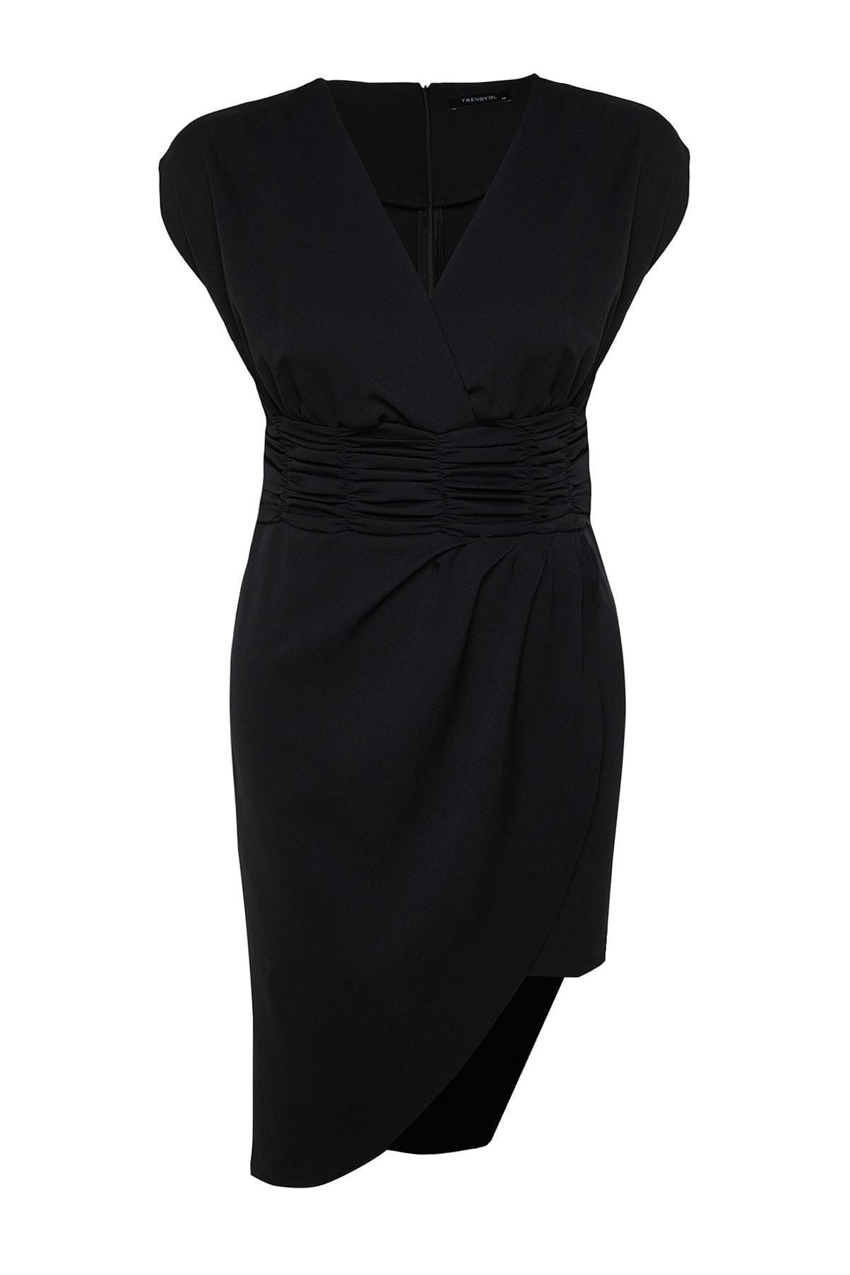 Black Asymmetric Plus Size Dress, , large image number 5
