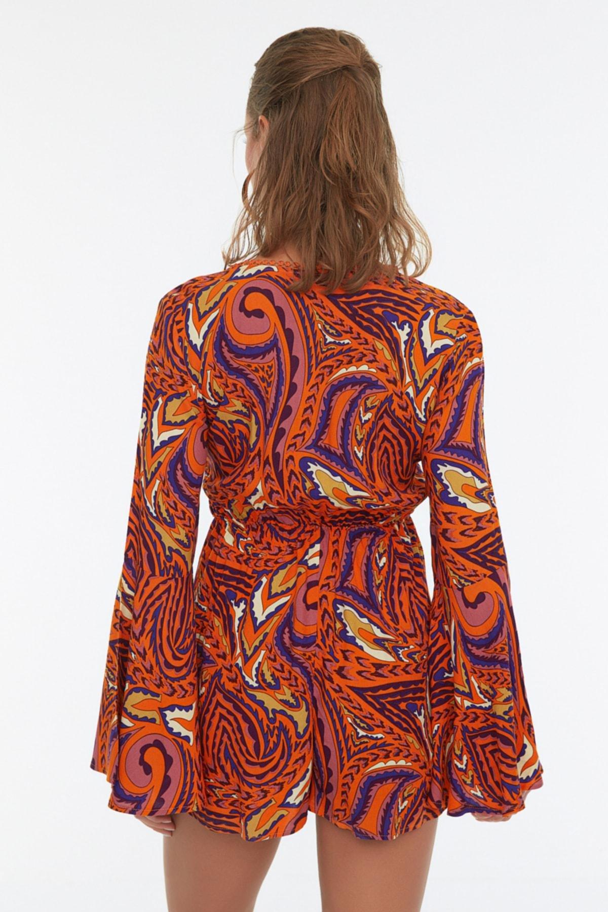 Orange Abstract Jumpsuit, , large image number 4