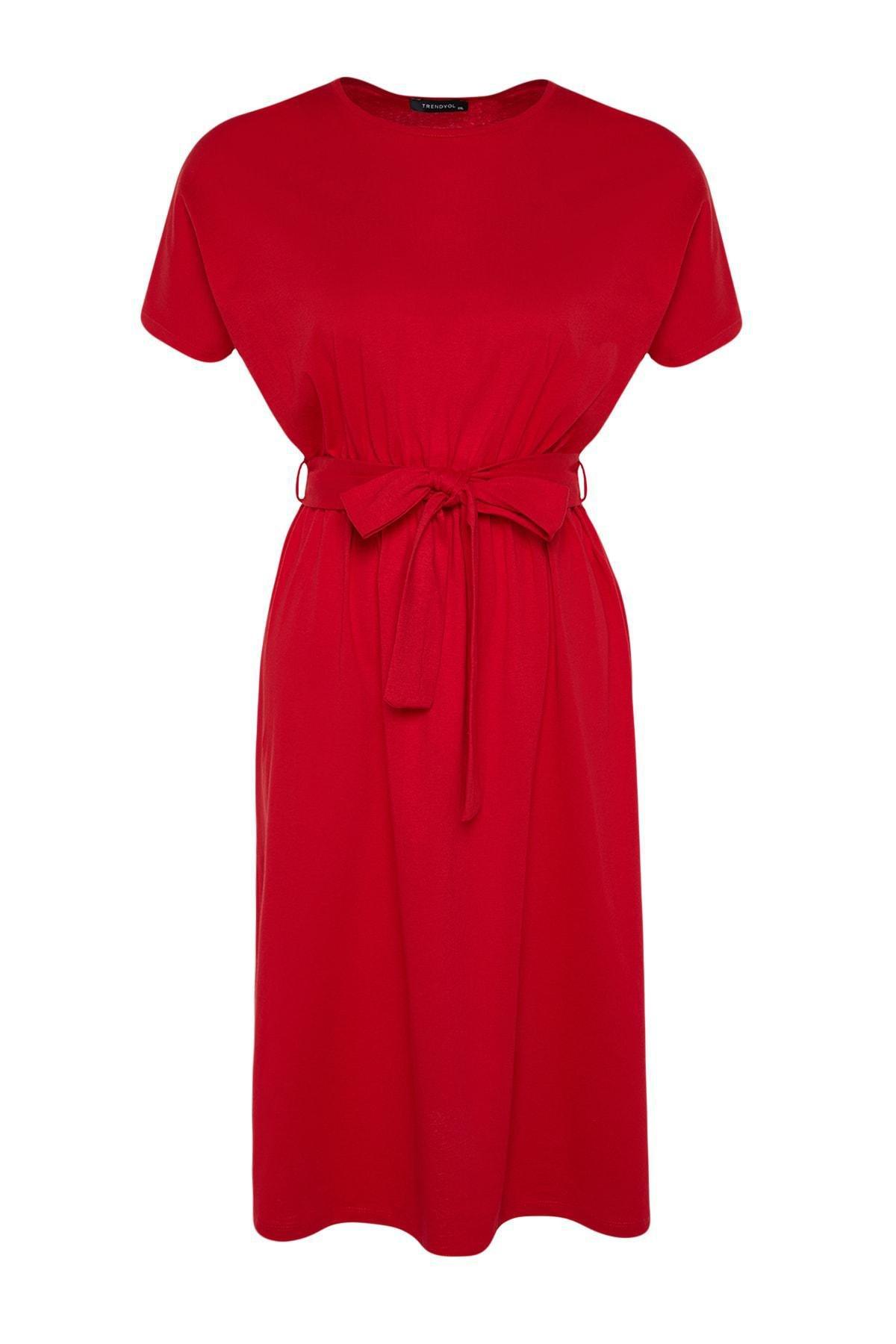 Red A-Line Plus Size Mini Dress, , large image number 5
