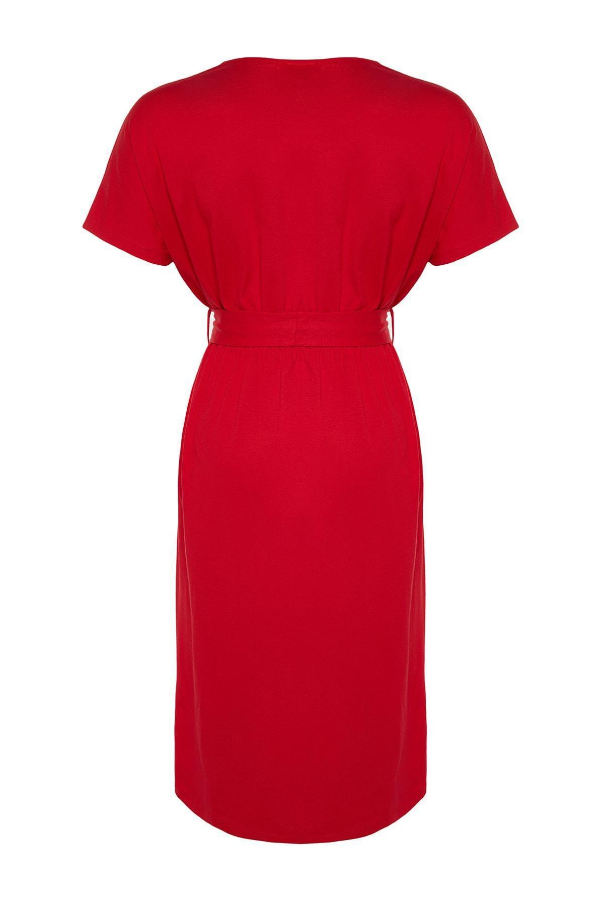 Trendyol - Red A-Line Plus Size Mini Dress