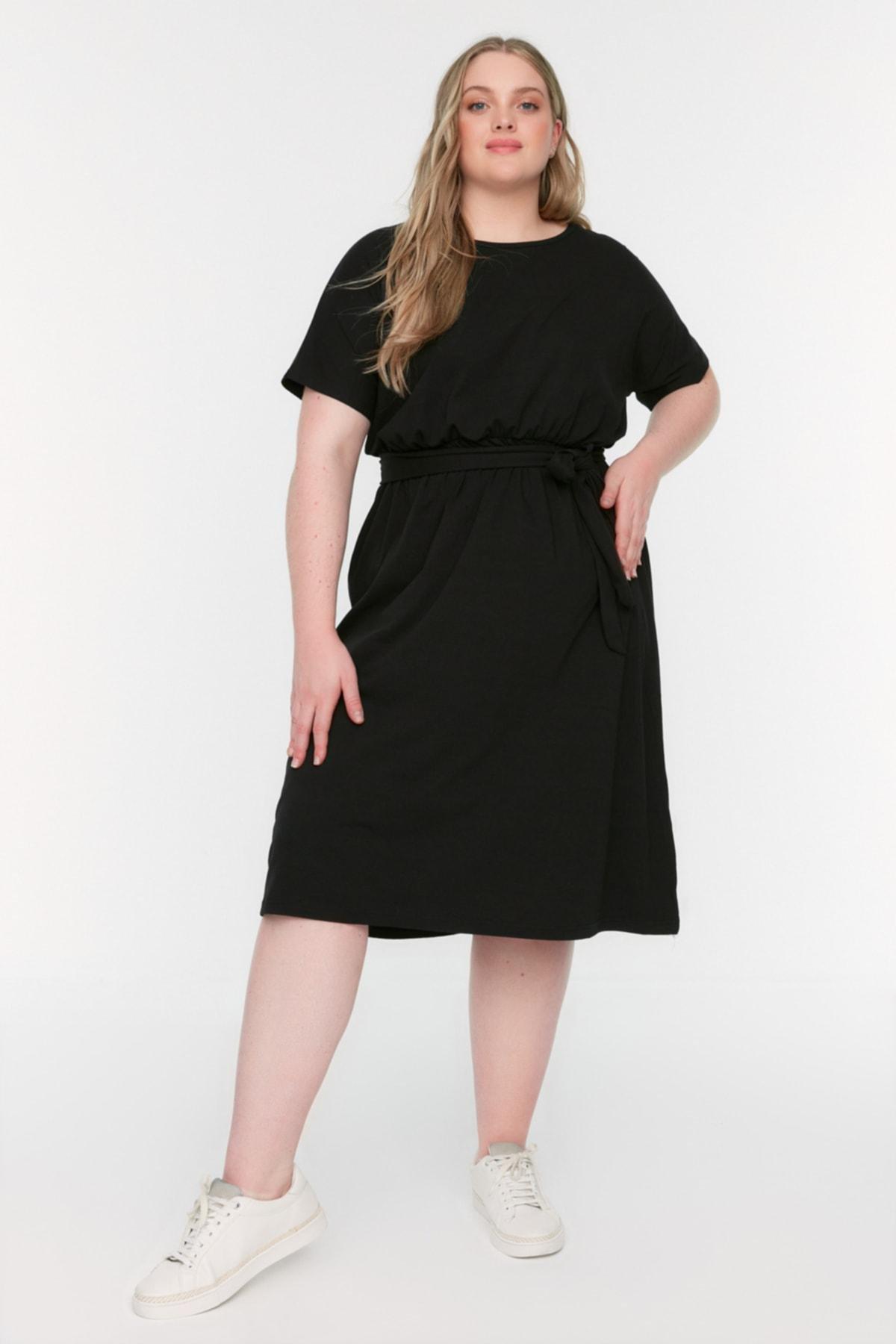 Black A-Line Plus Size Dress, , large image number 0