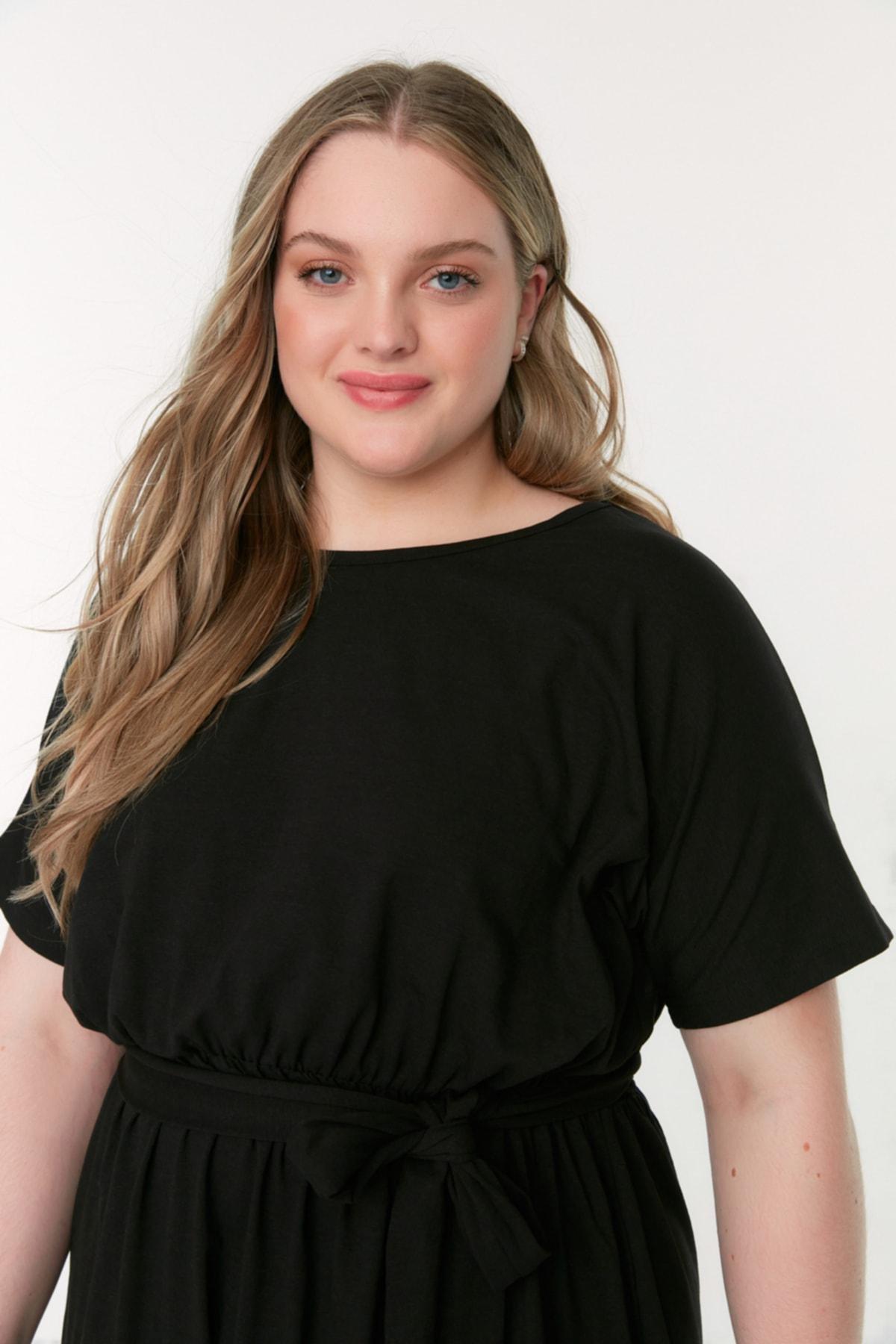 Black A-Line Plus Size Dress, , large image number 2