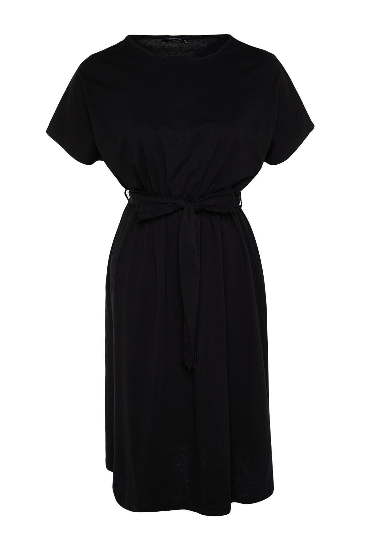 Trendyol - Black A-Line Plus Size Dress