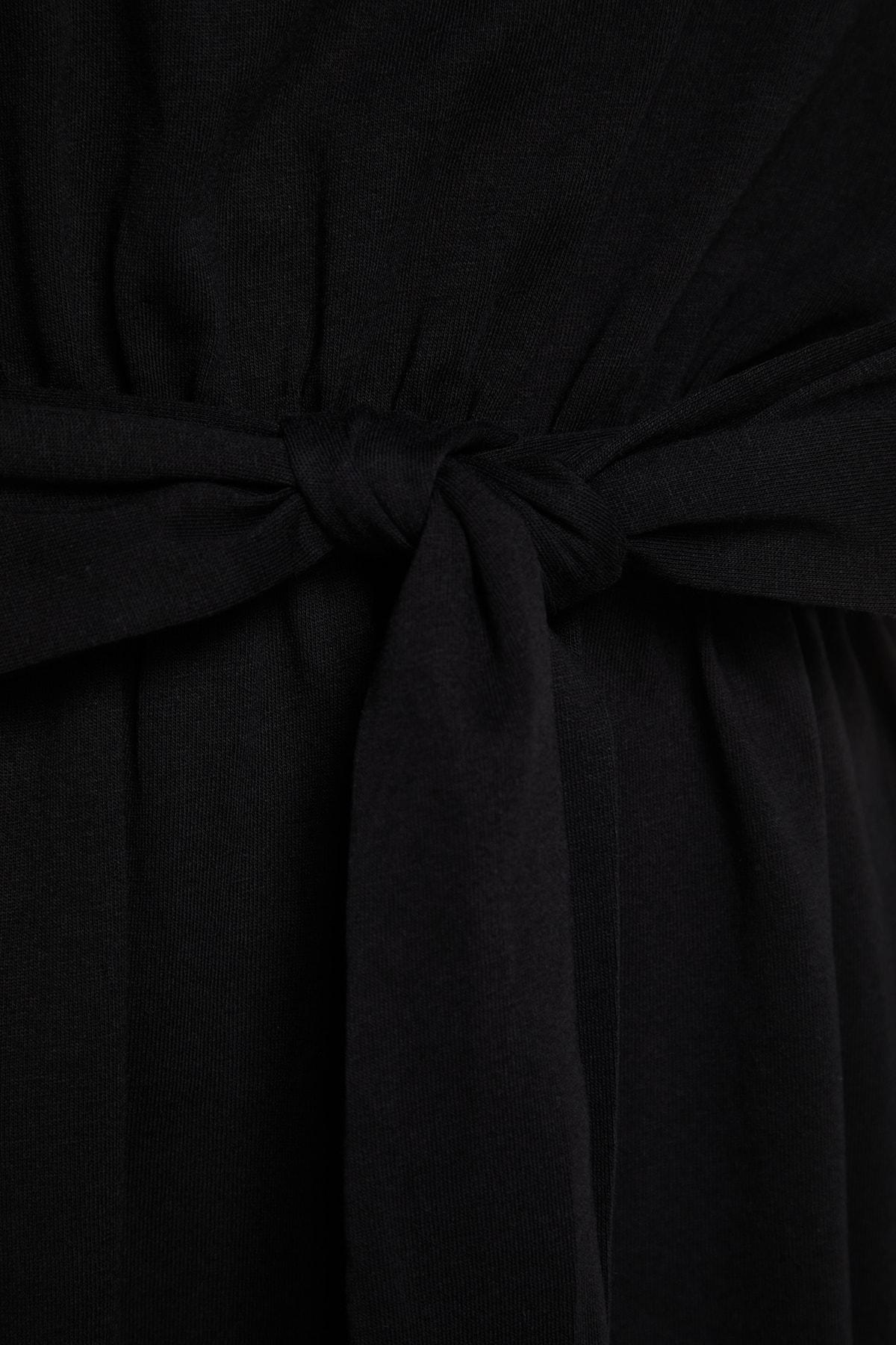 فستان بقصة على شكل حرف A للمقاسات الكبيرة، أسود, Black, large image number 6