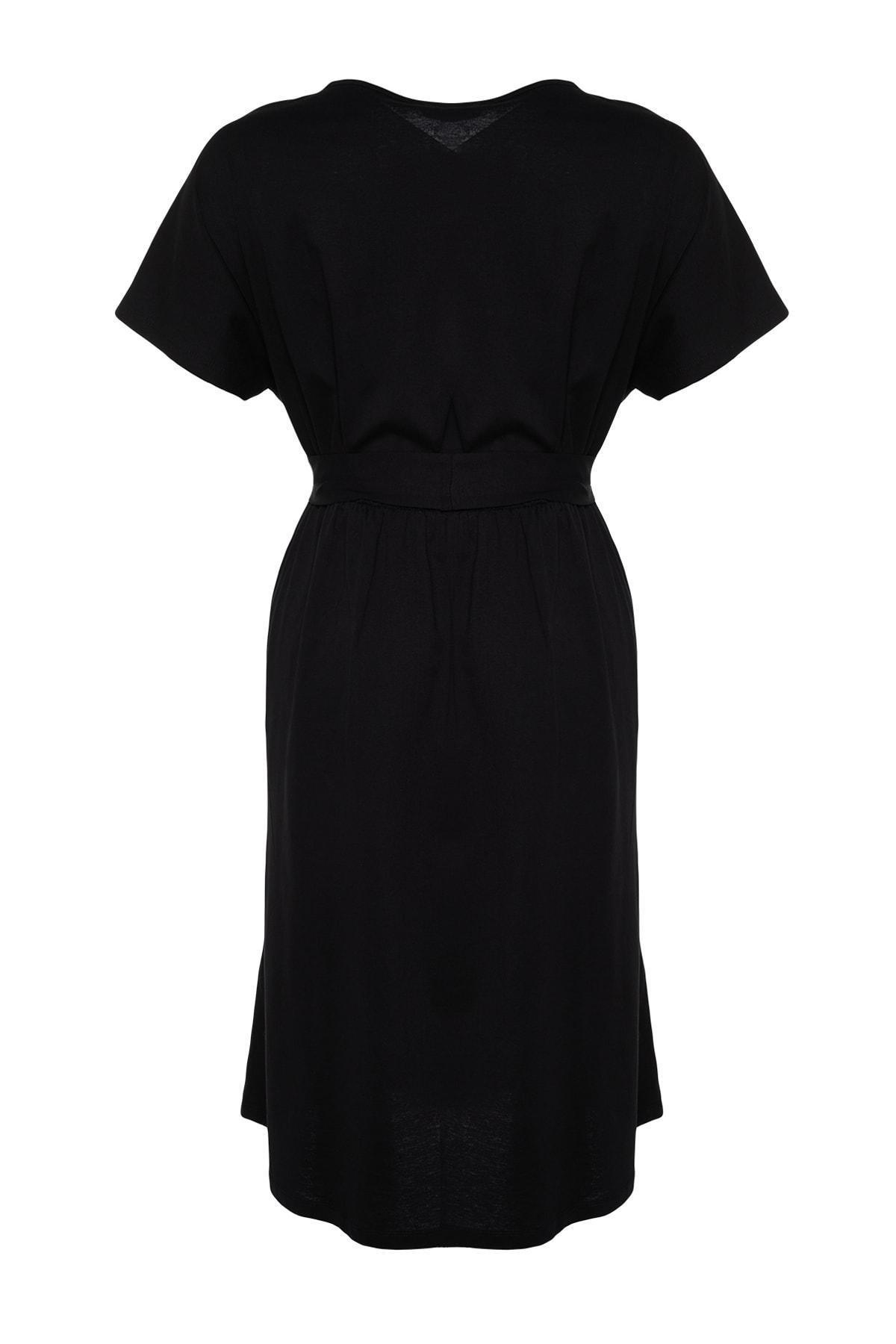 Black A-Line Plus Size Dress, , large image number 7