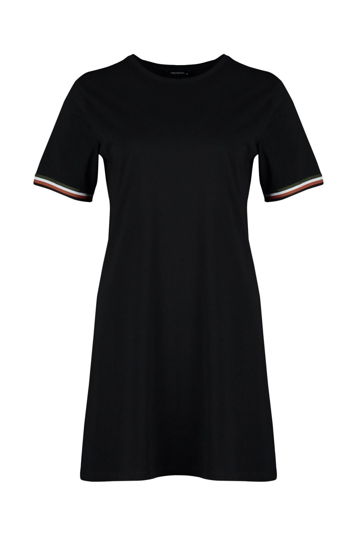 Trendyol - Black Basic Plus Size Mini Dress