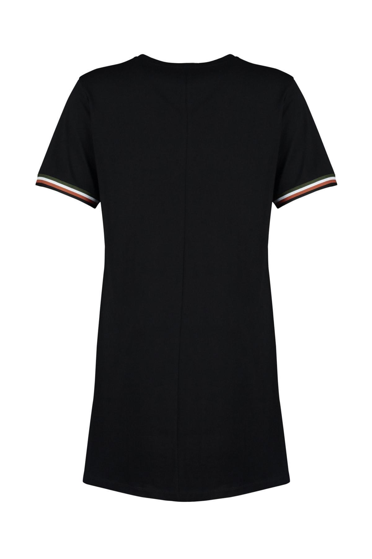 Black Basic Plus Size Mini Dress, , large image number 8