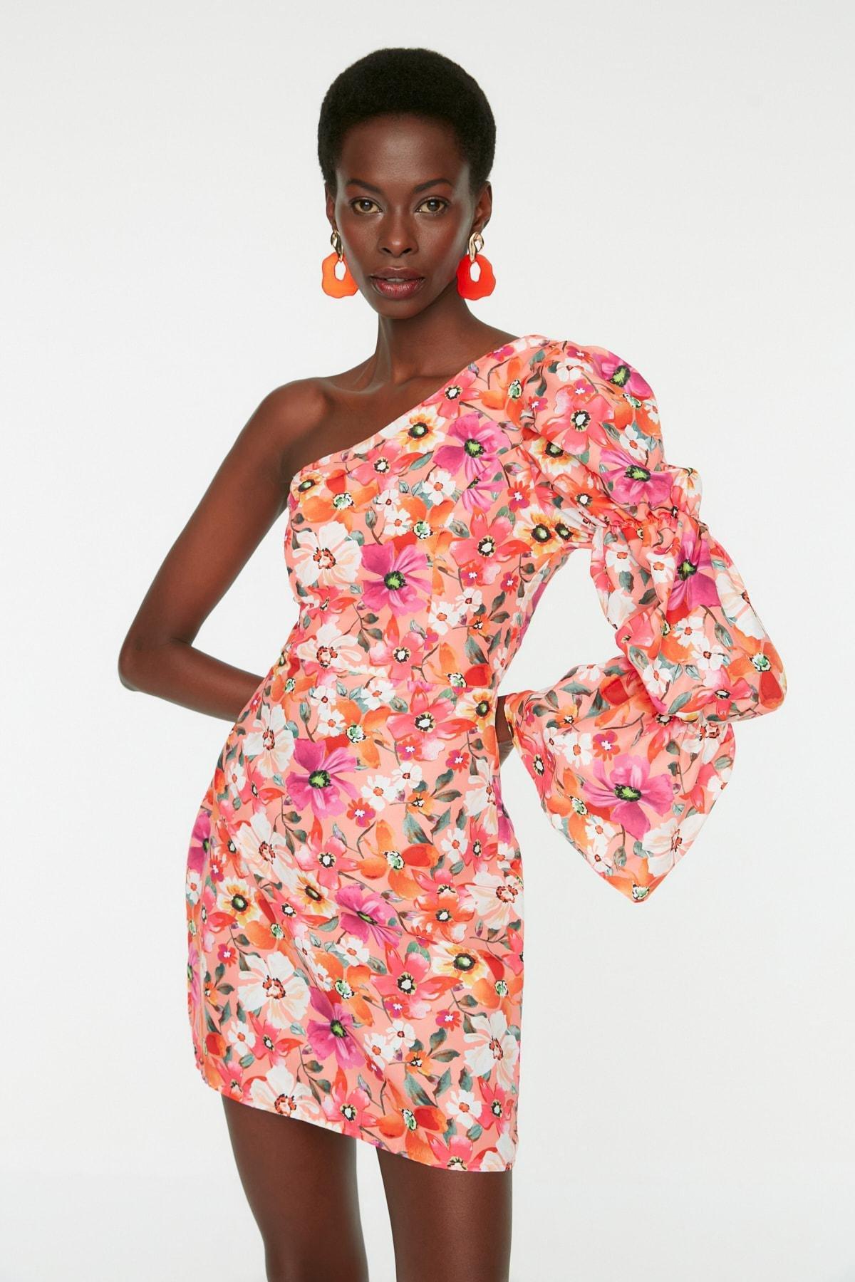 Orange Bodycon Mini Dress, , large image number 0