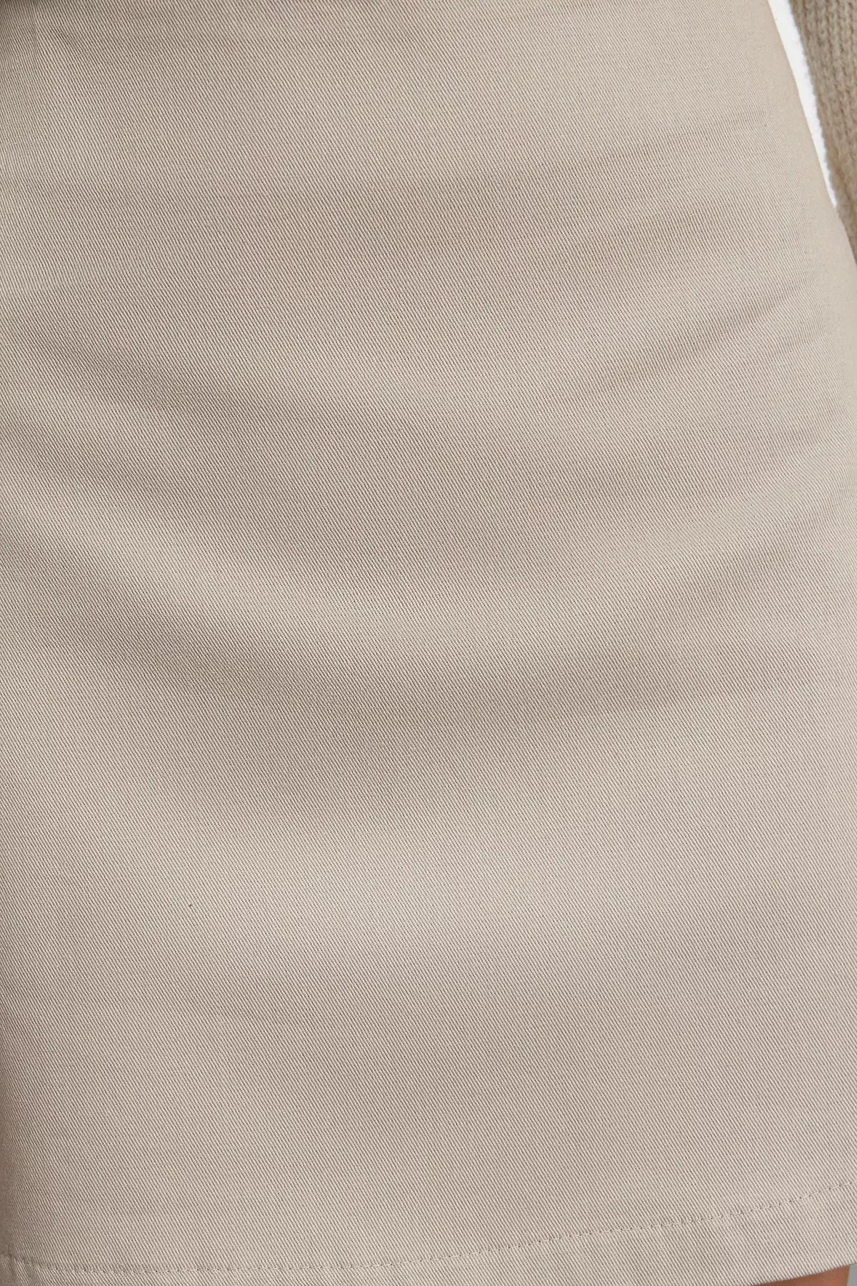 Beige A-Line Pencil Mini Skirt, Beige, large image number 4