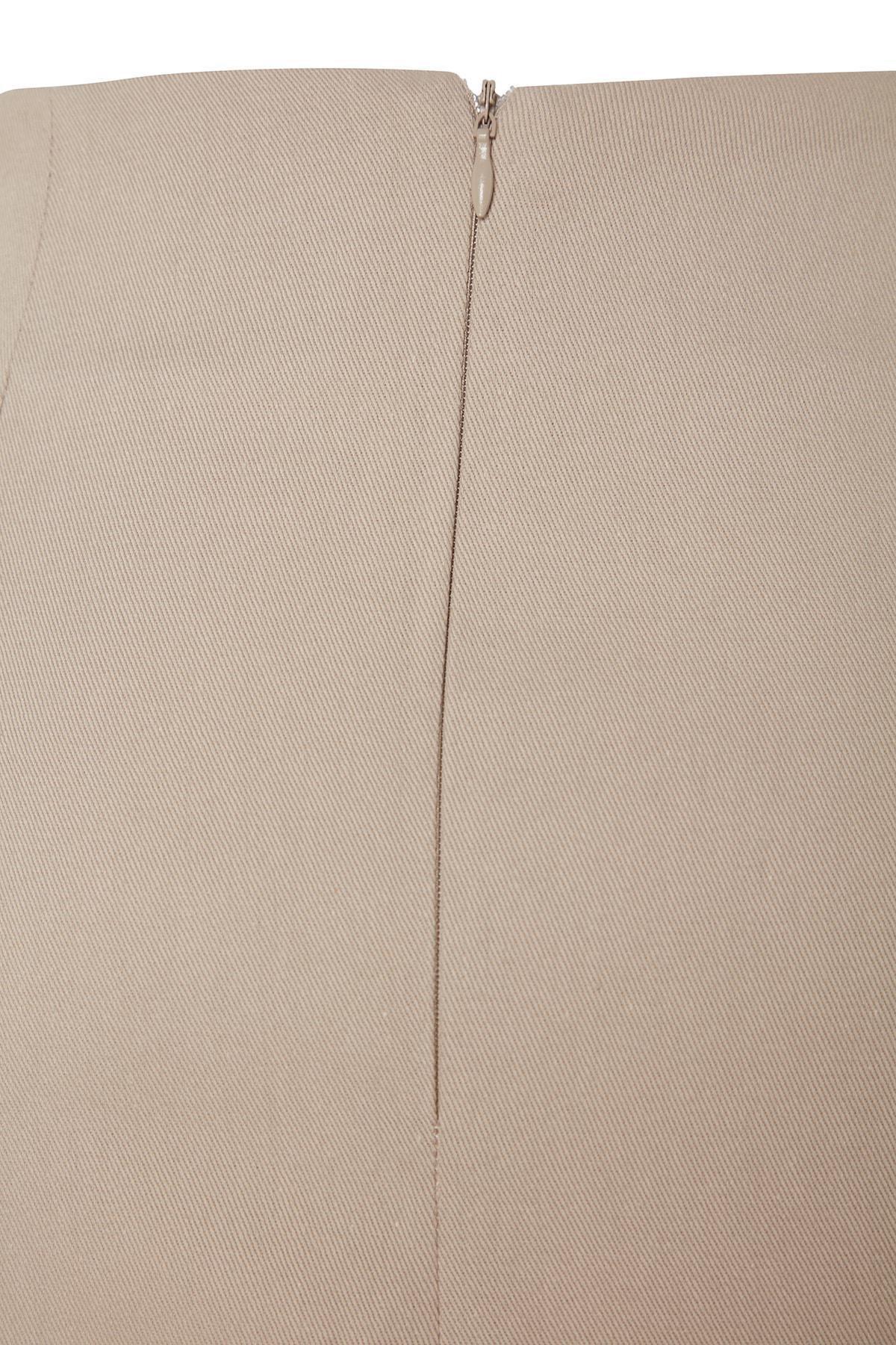 Beige A-Line Pencil Mini Skirt, , large image number 7