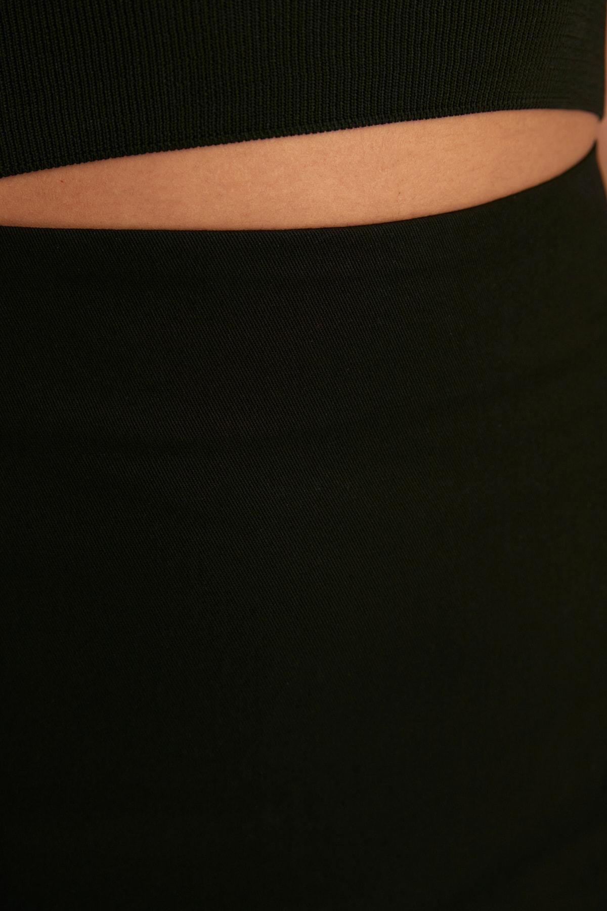 Black A-Line Mini Skirt, , large image number 3