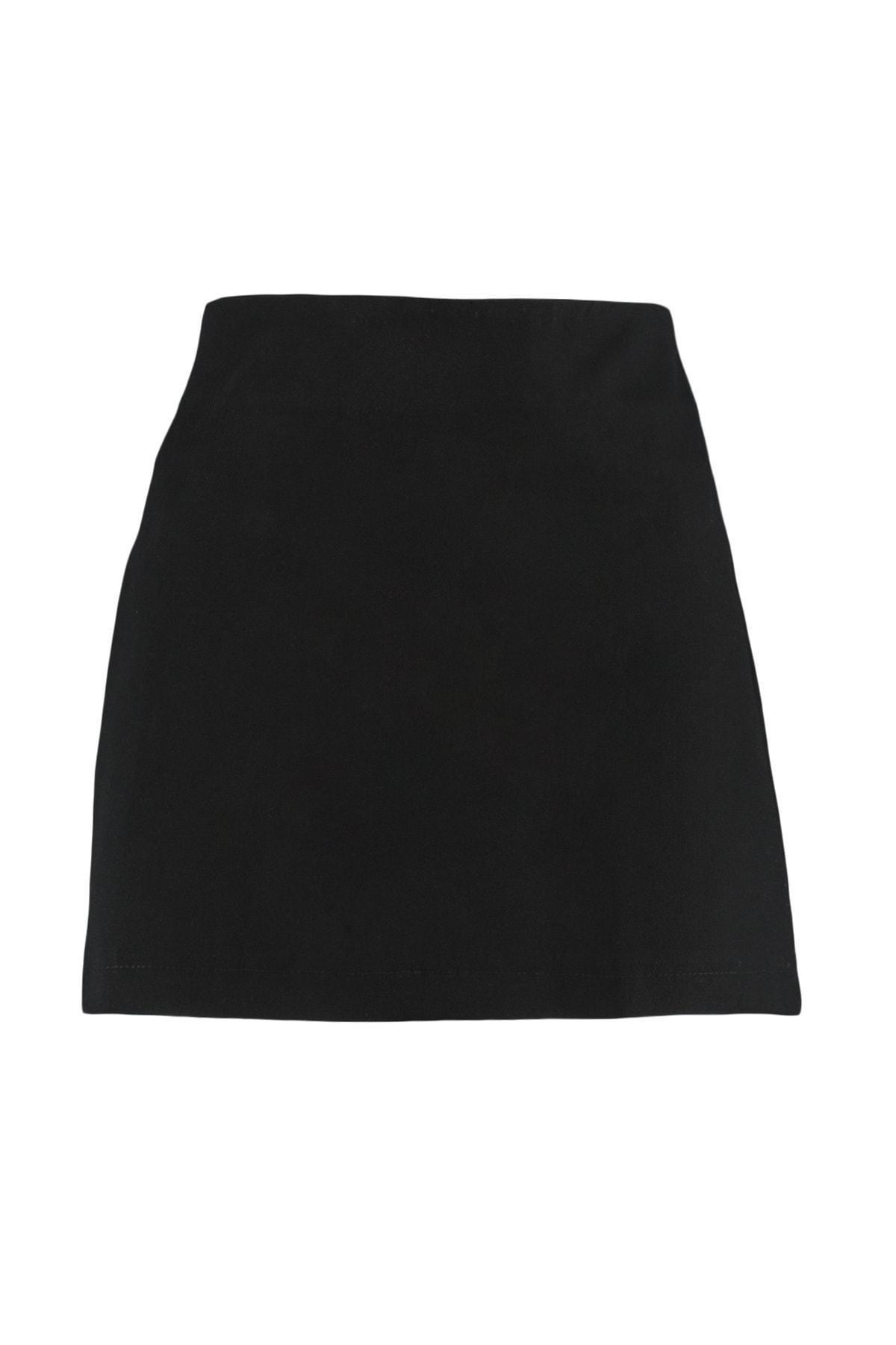 Black A-Line Mini Skirt, , large image number 5