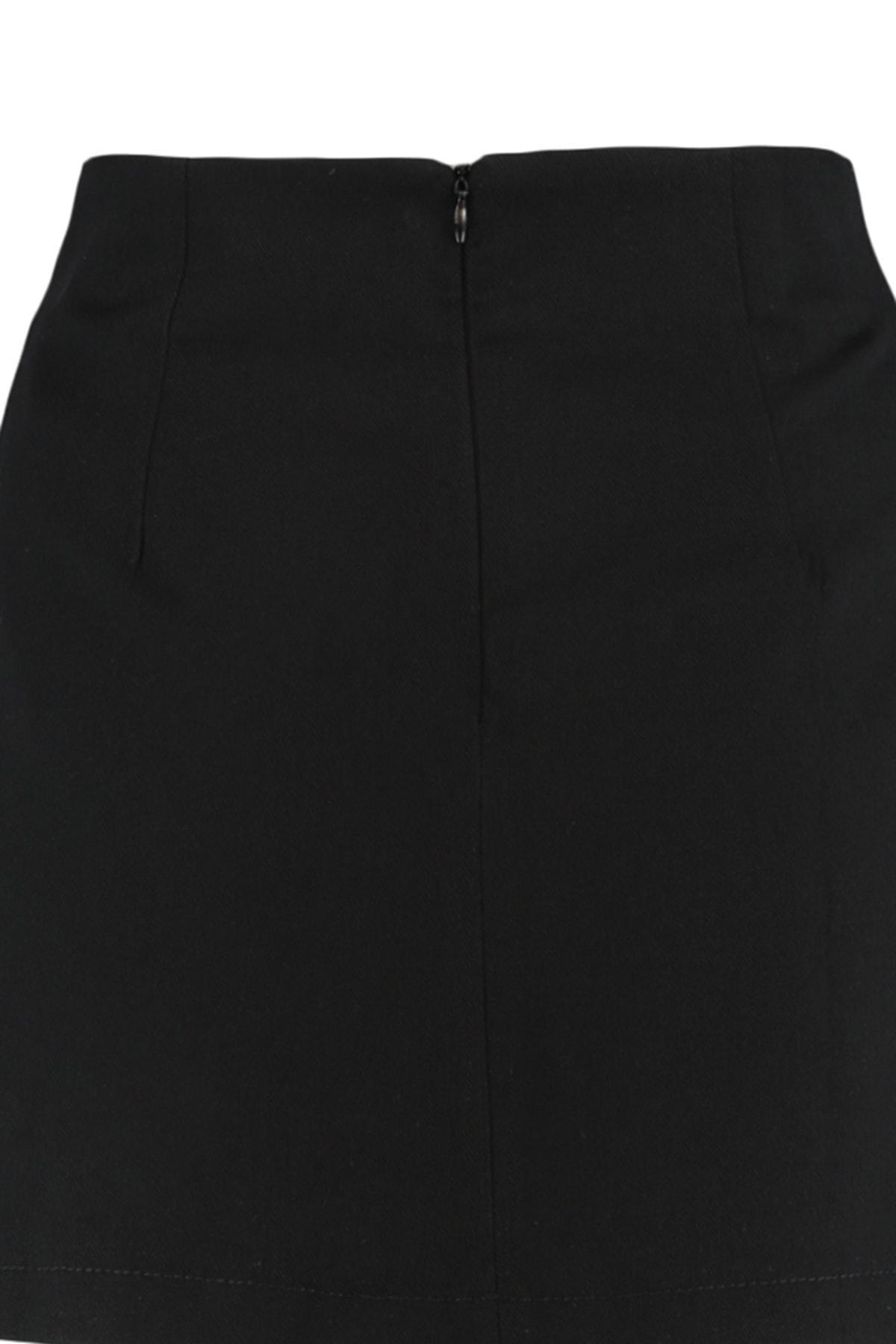 Black A-Line Mini Skirt, , large image number 7