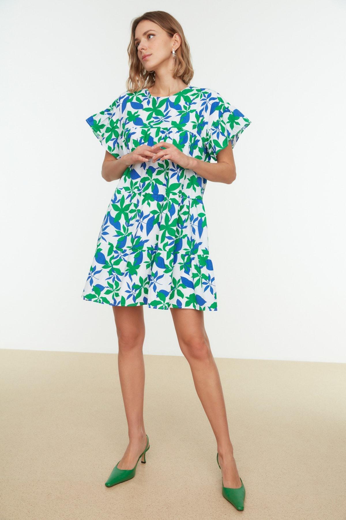Multicolour Floral Shift Dress, Set Of 2, Ecru, large image number 0