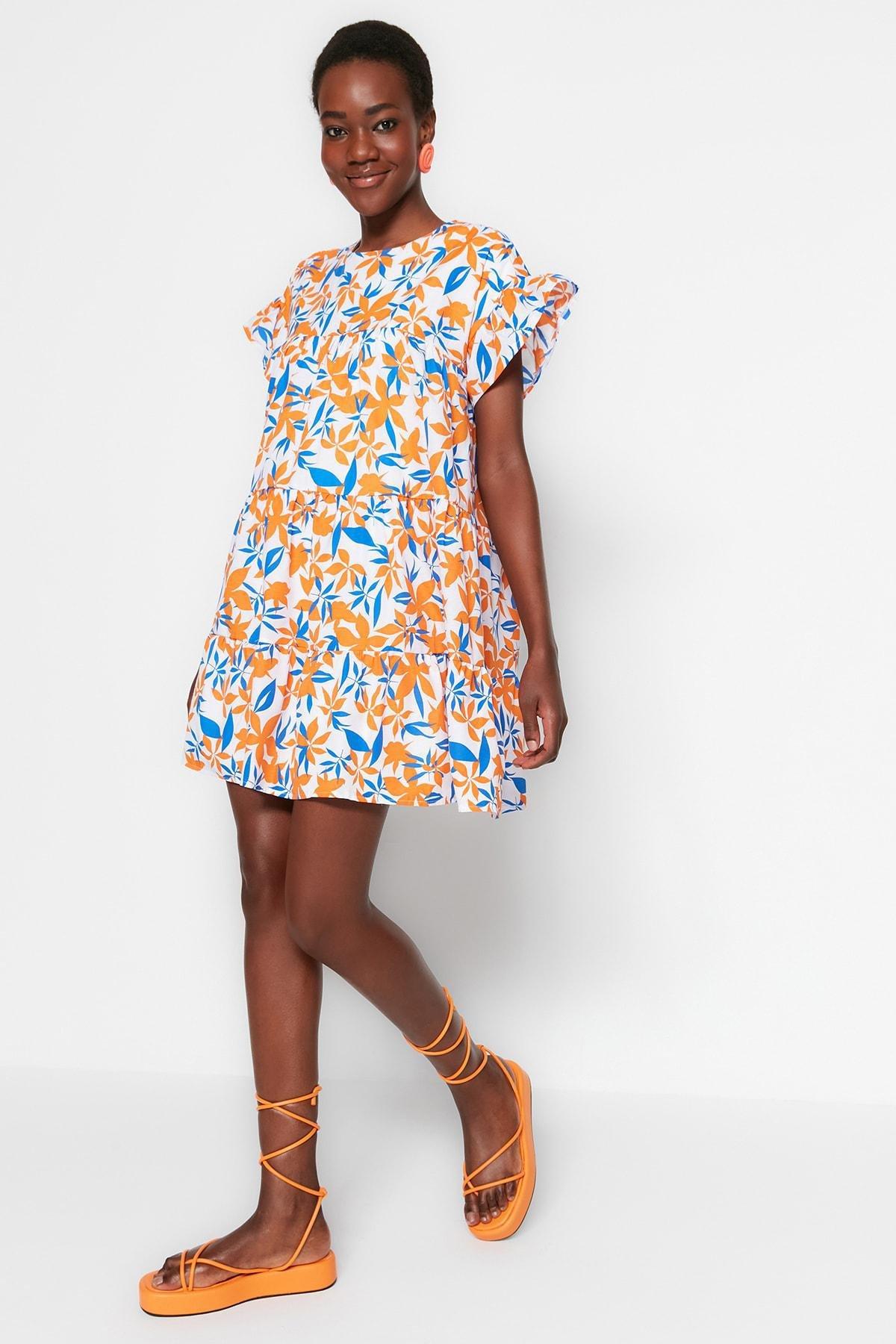 Multicolour Floral Shift Dress, Set Of 2, Ecru, large image number 3