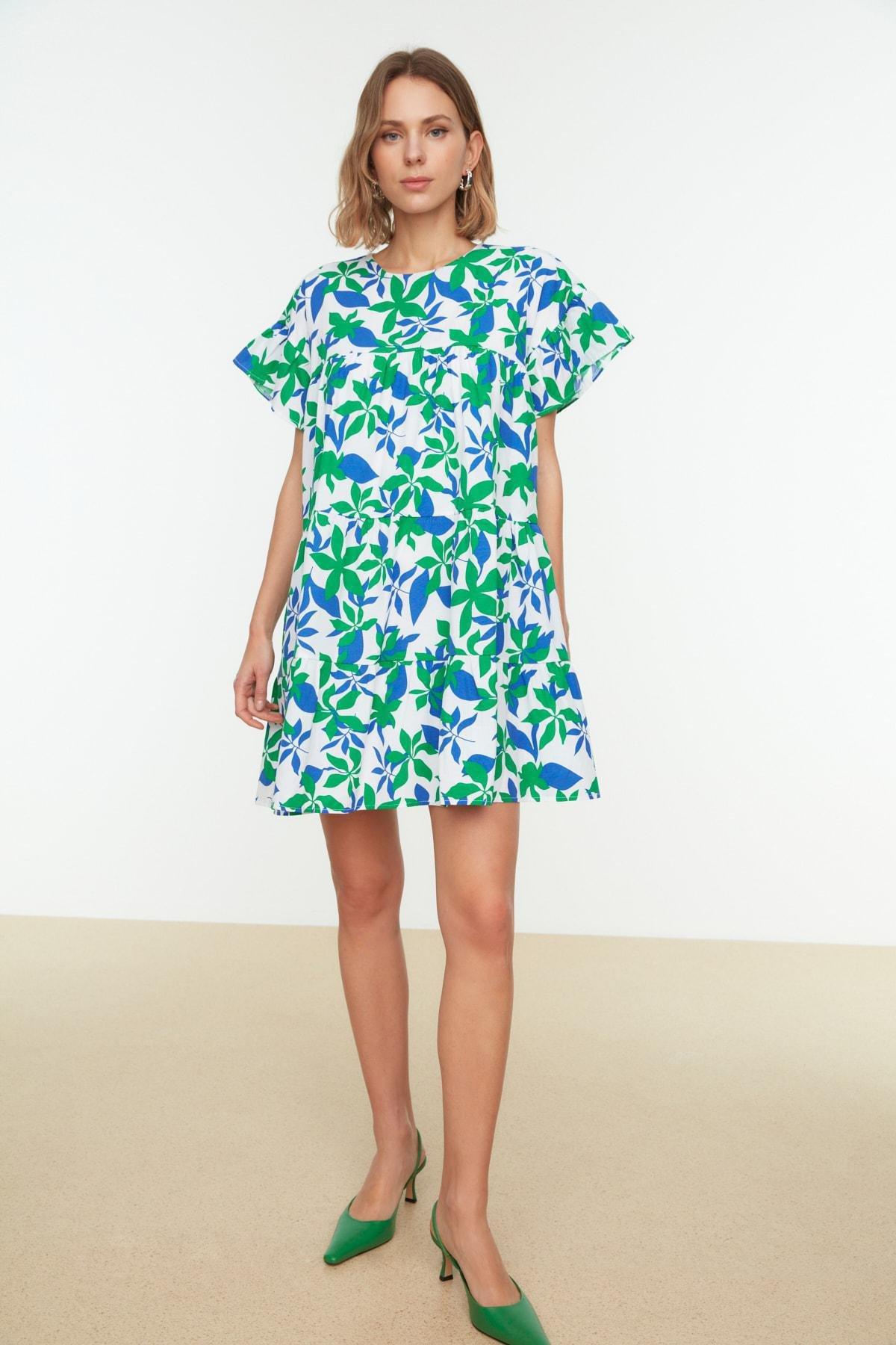 Multicolour Floral Shift Dress, Set Of 2, Ecru, large image number 4