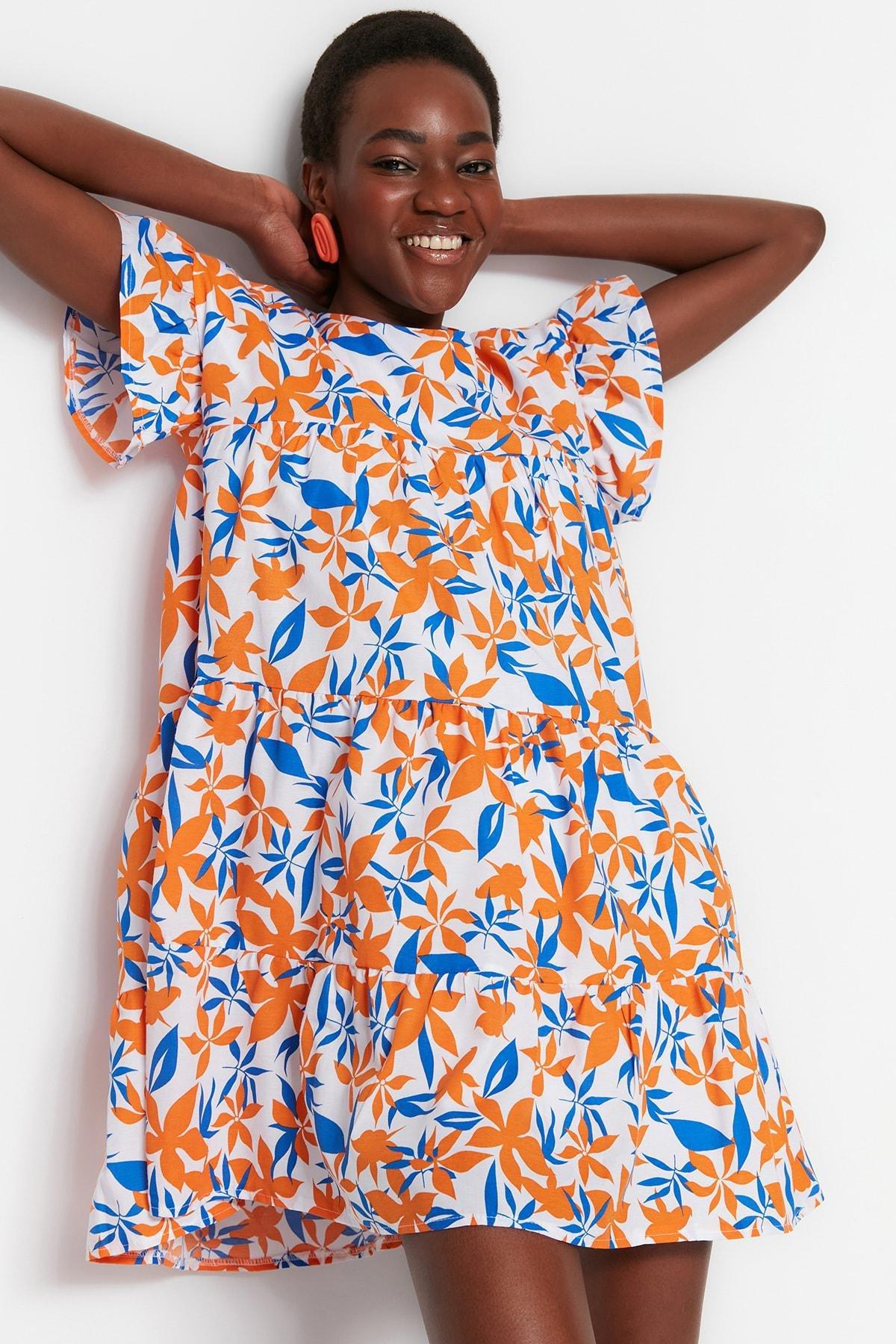 Multicolour Floral Shift Dress, Set Of 2, Ecru, large image number 5