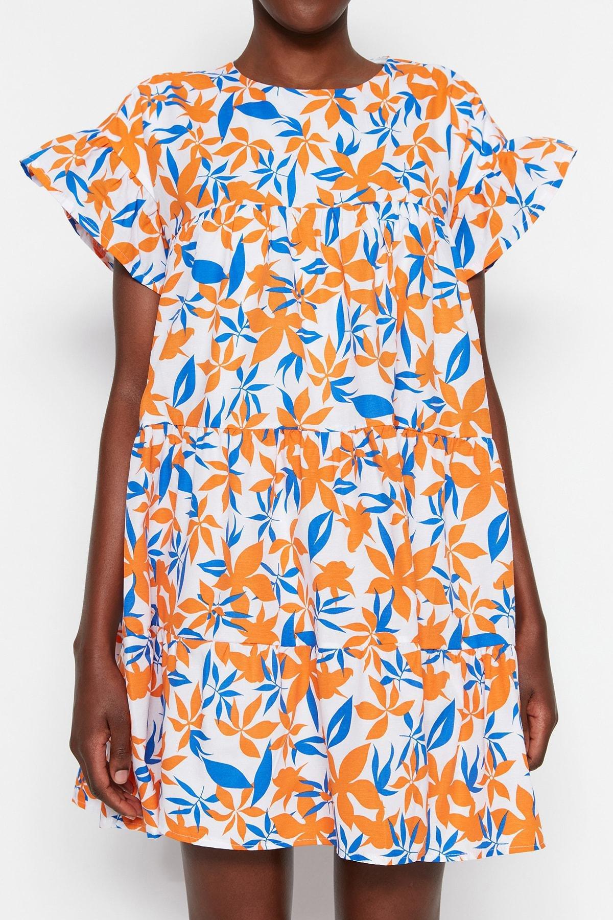 Multicolour Floral Shift Dress, Set Of 2, Ecru, large image number 7