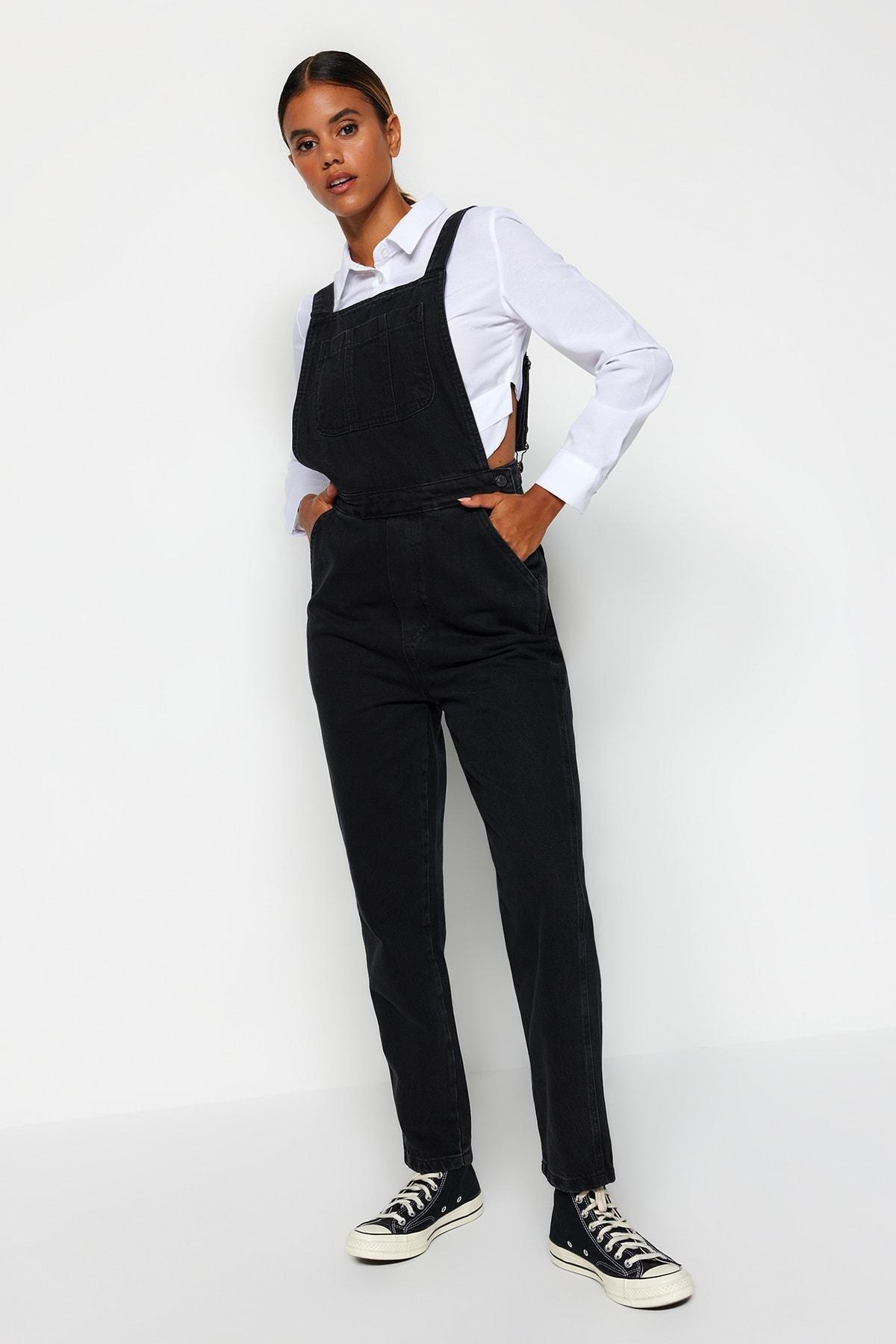 Black Square Collar Jumpsuit, , large image number 3