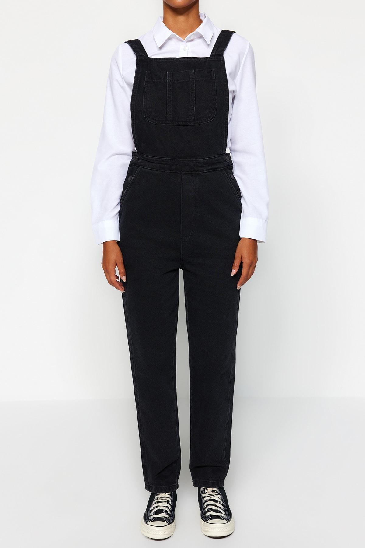 Black Square Collar Jumpsuit, , large image number 4