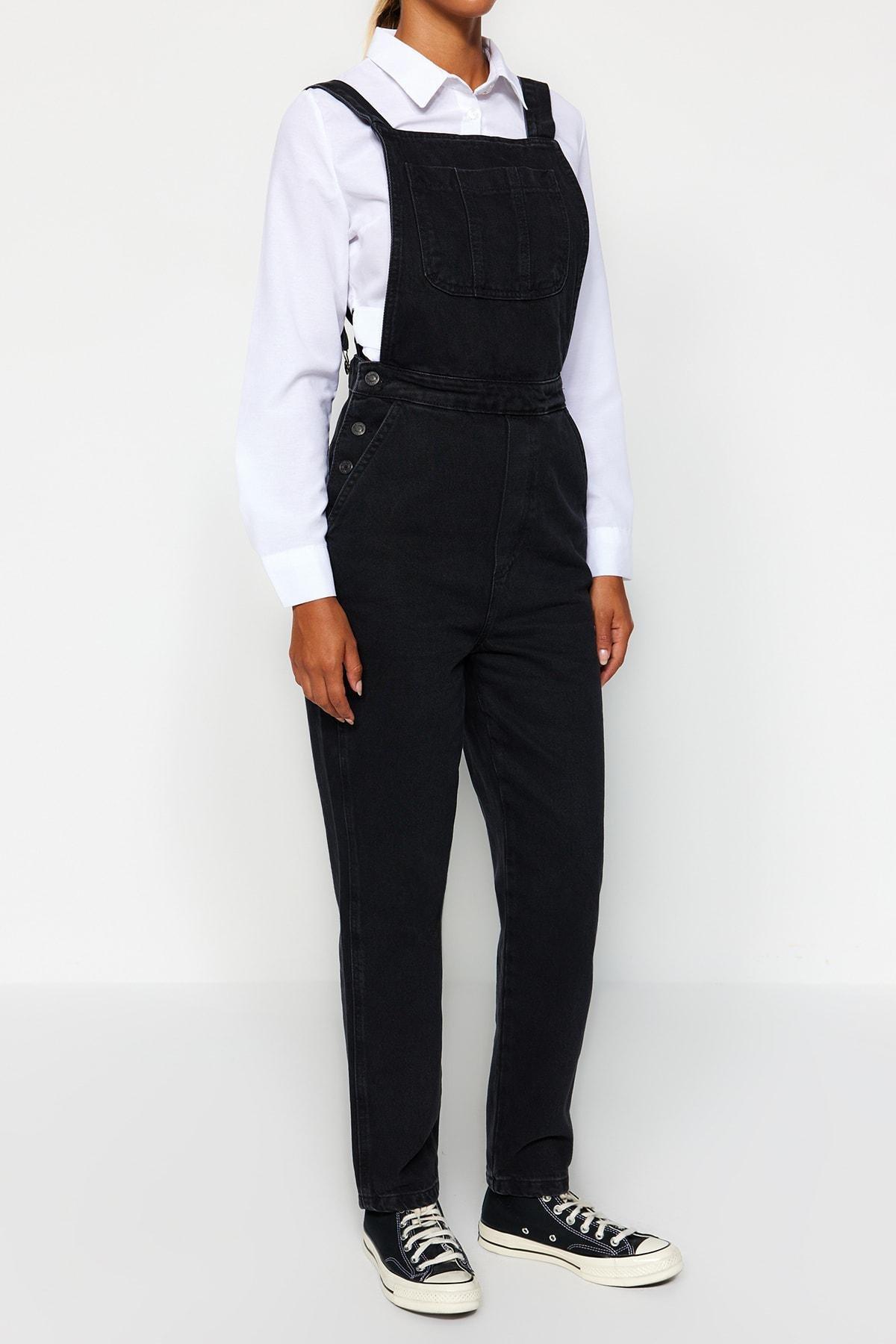 Black Square Collar Jumpsuit, , large image number 5