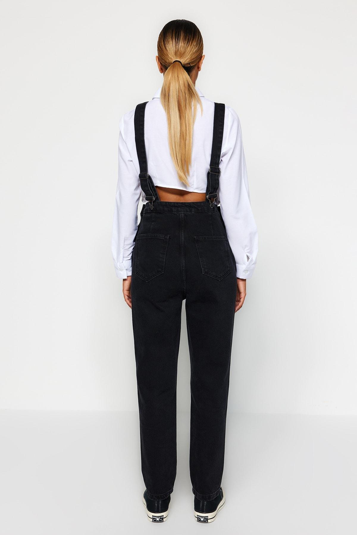 Black Square Collar Jumpsuit, , large image number 6