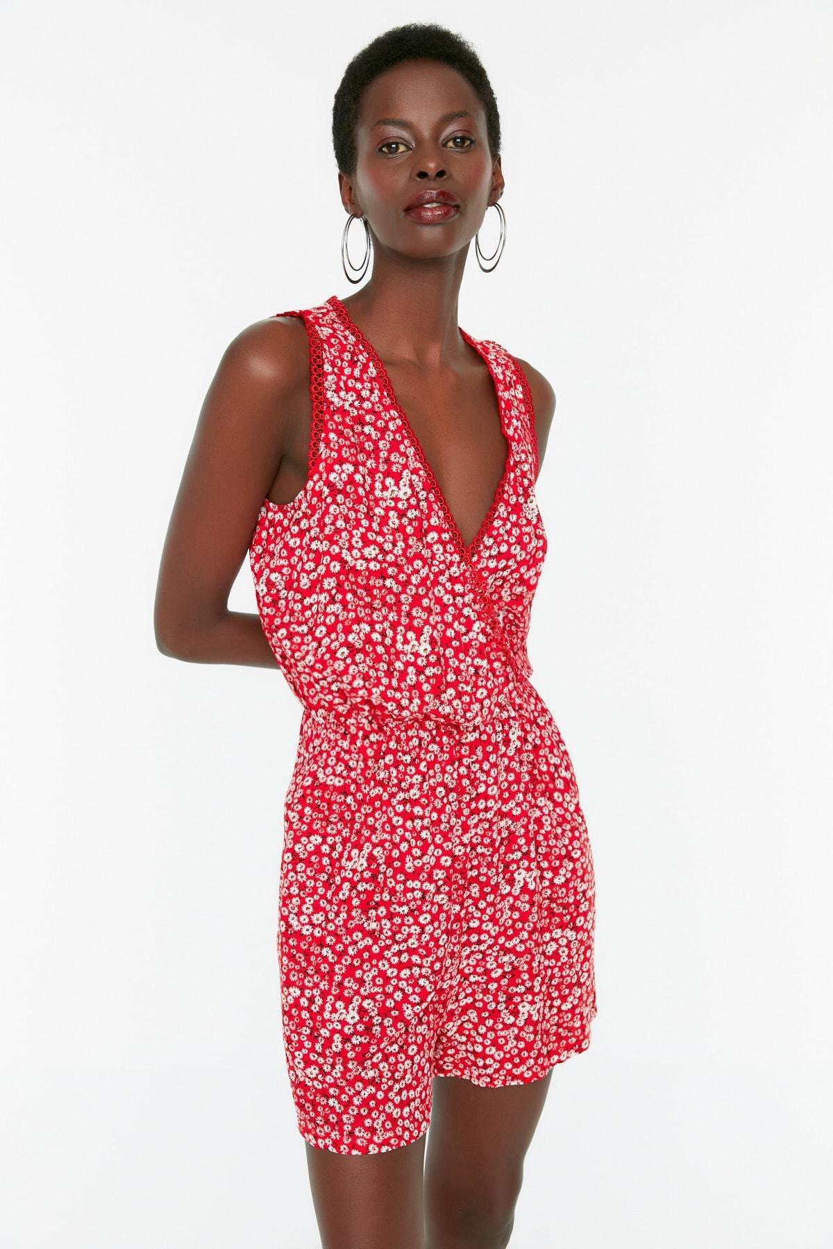 Red Double-Breasted Jumpsuit, , large image number 1