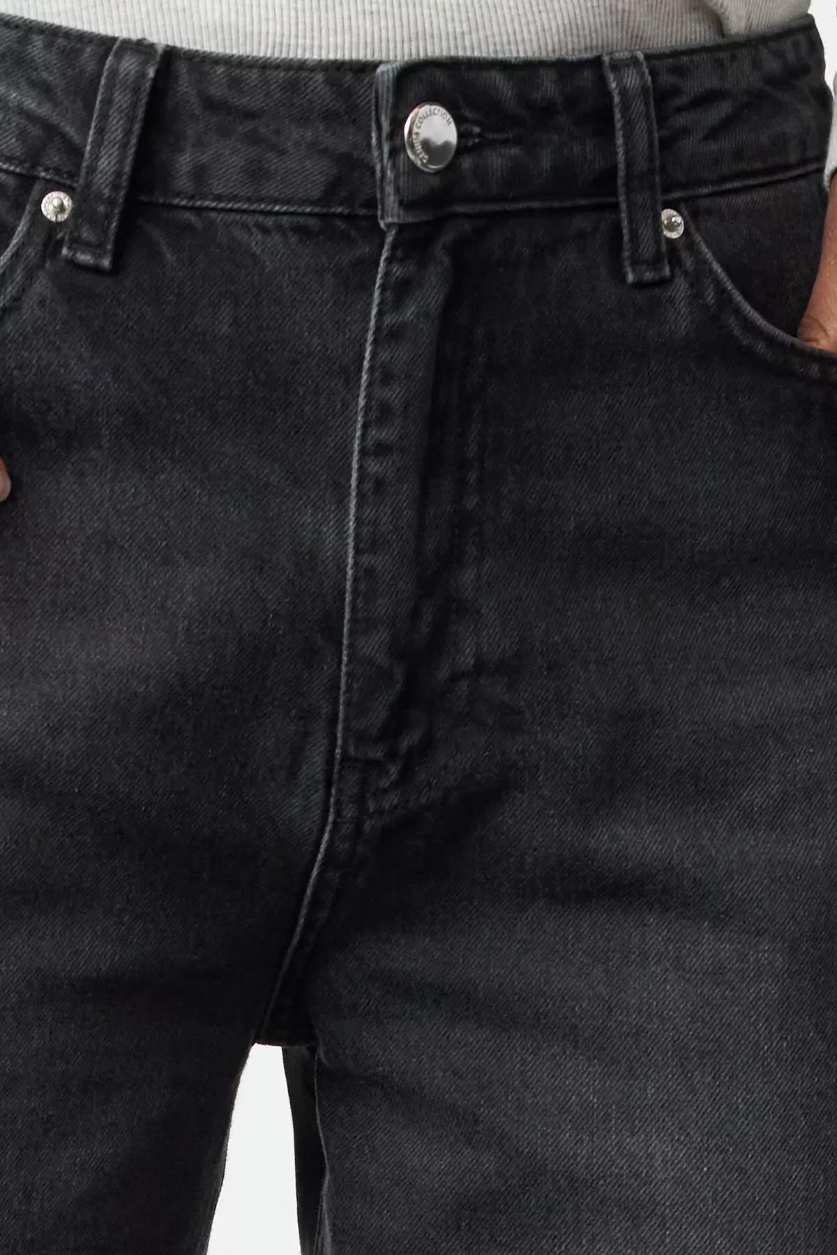 Black High-Waist Wide Jeans, BLACK, large image number 3