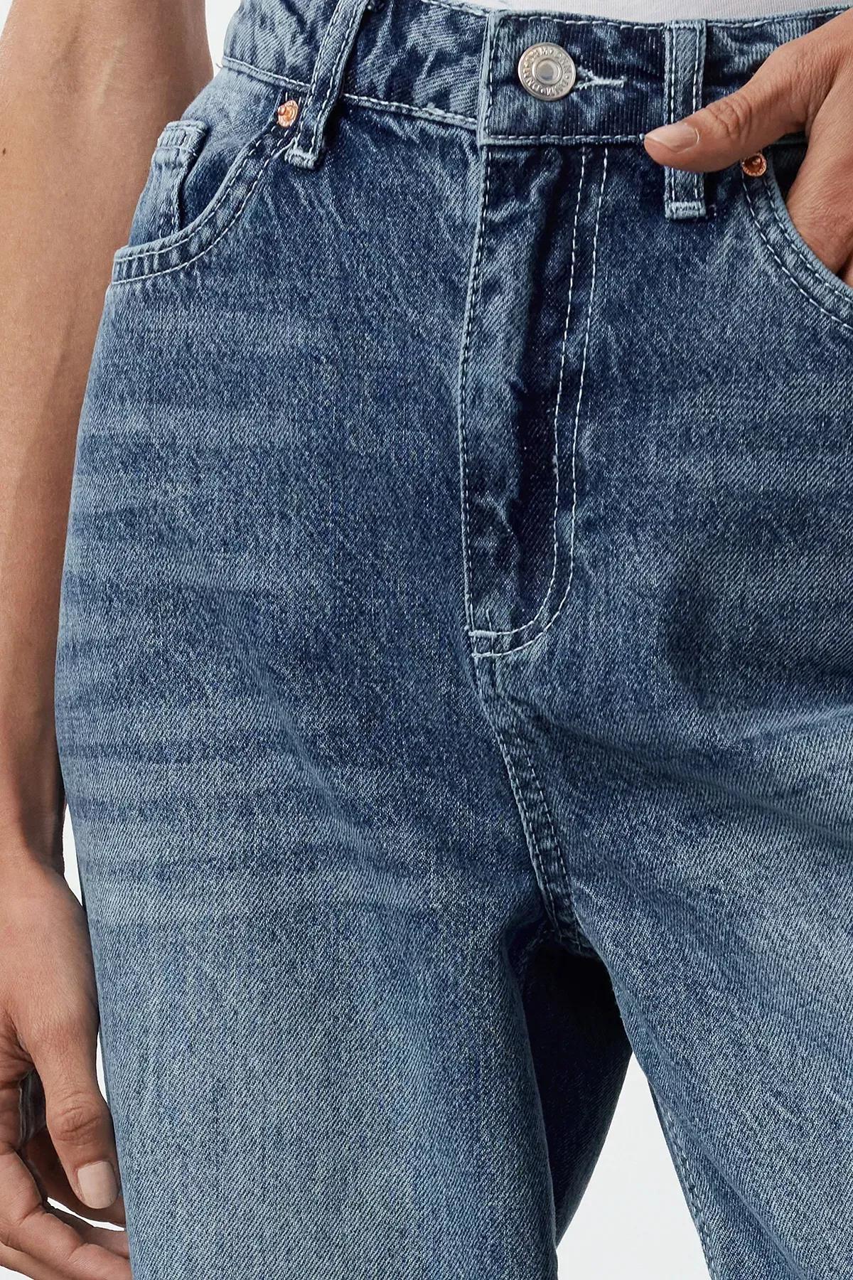 Navy High-Waist Wide Leg Jeans, Navy blue, medium