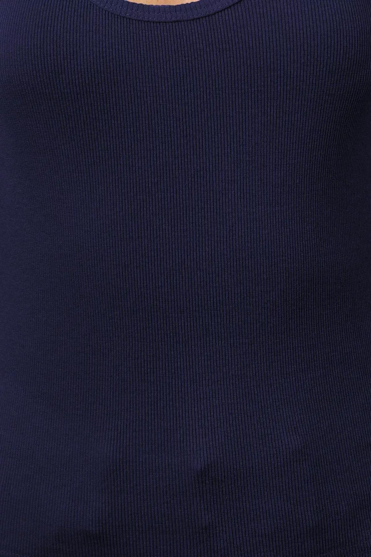 Blue Pool Collar Elastic Tank Top, , large image number 3