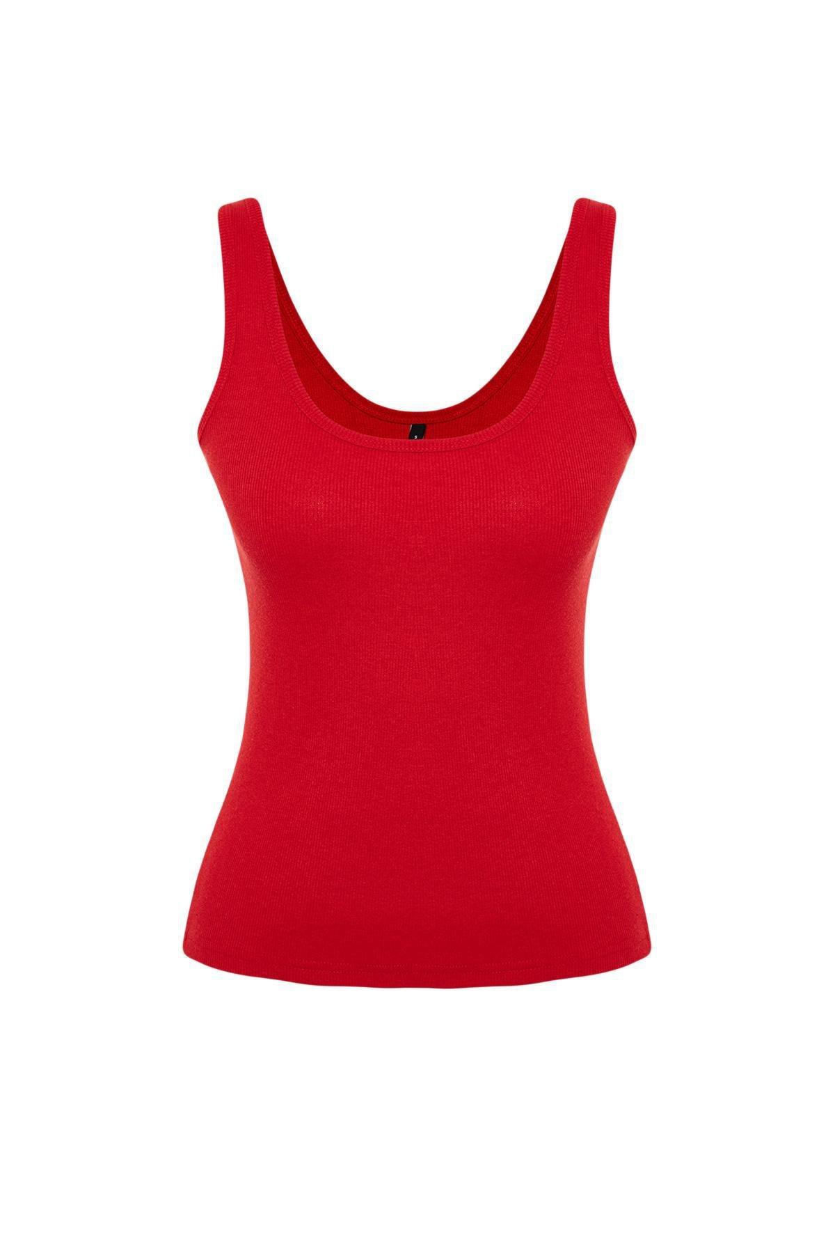Red Pool Neck Knitted Undershirt, , large image number 5