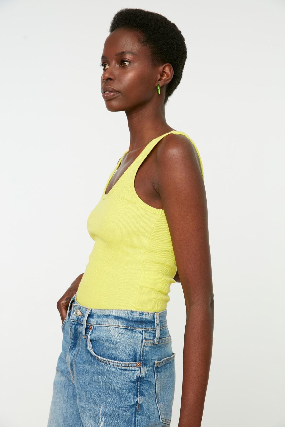 Yellow Scoop Neck Camisole, , large image number 1
