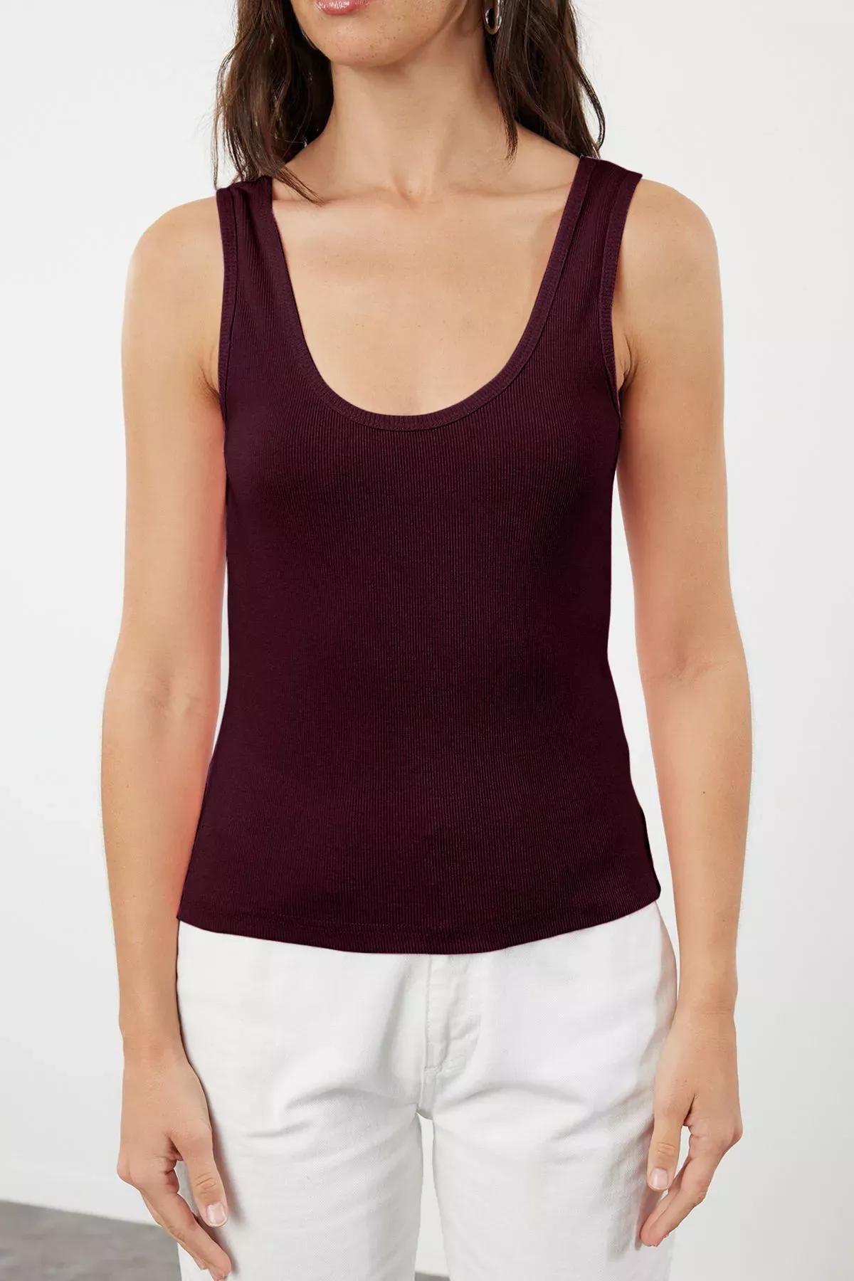 Red Knitted Tank Top, , large image number 3