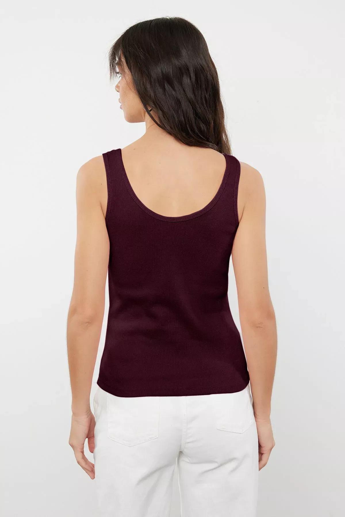 Red Knitted Tank Top, , large image number 4