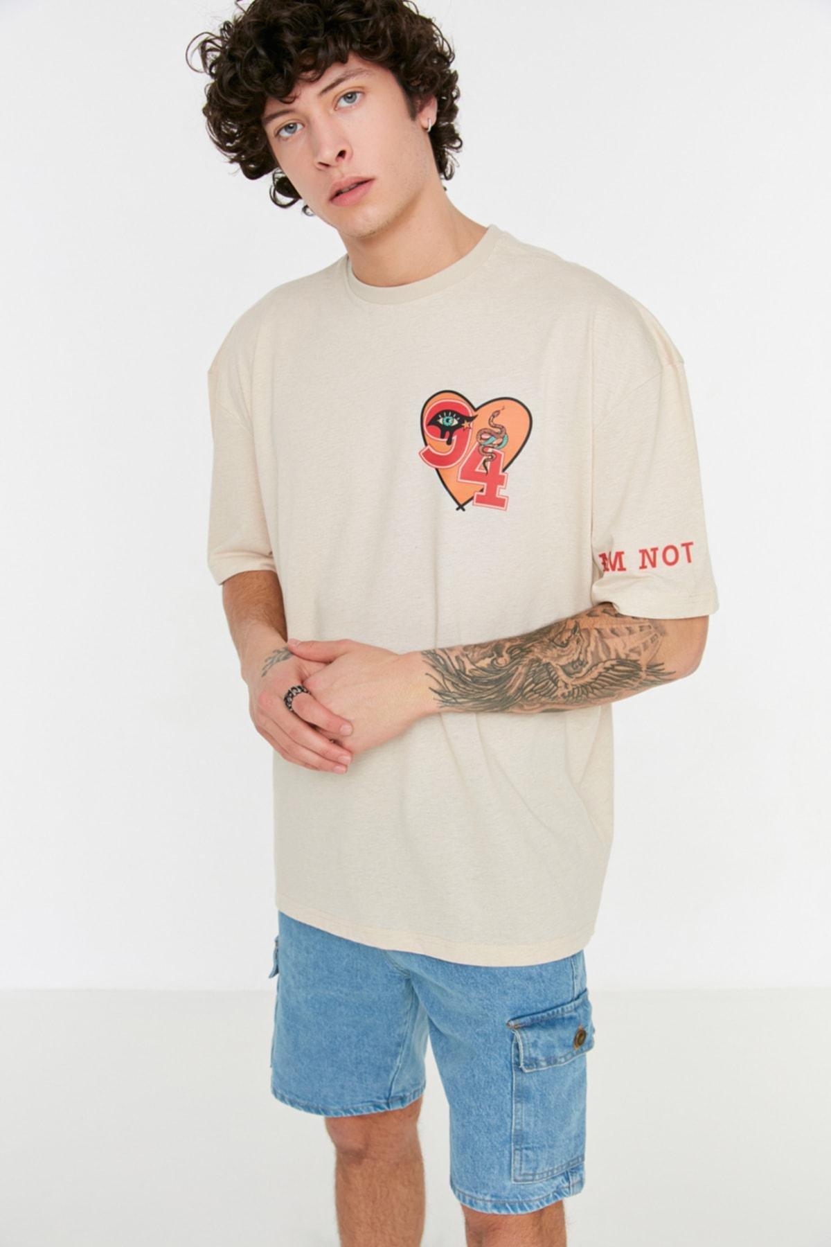 Gray Printed Oversize T-Shirt, , large image number 0