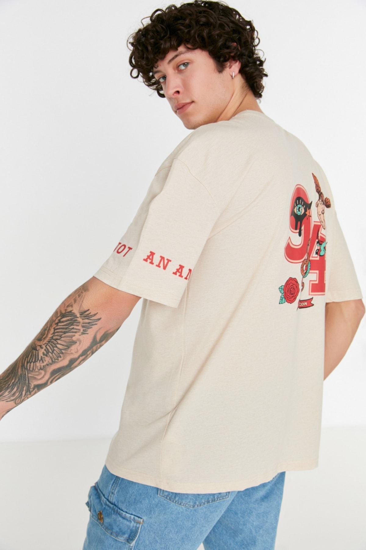 Gray Printed Oversize T-Shirt, , large image number 2
