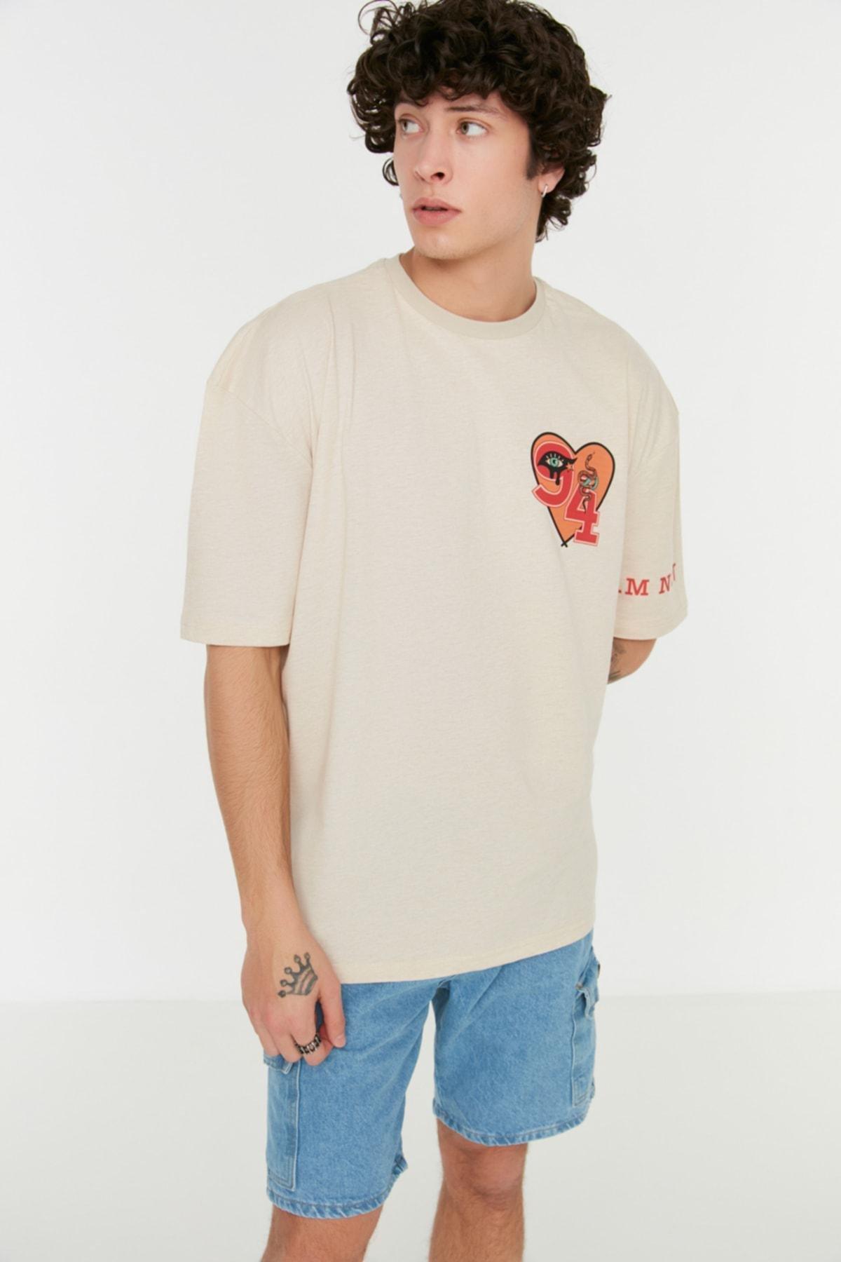 Gray Printed Oversize T-Shirt, , large image number 3