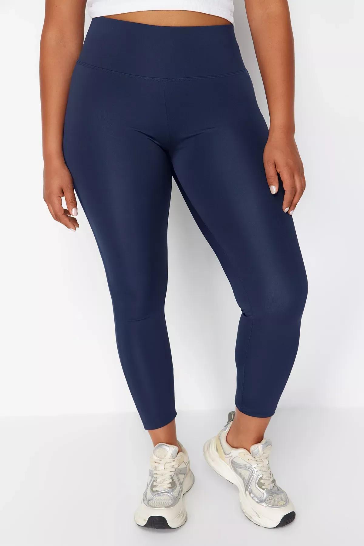 Navy Knitted Gathering Sports Tights, , large image number 3