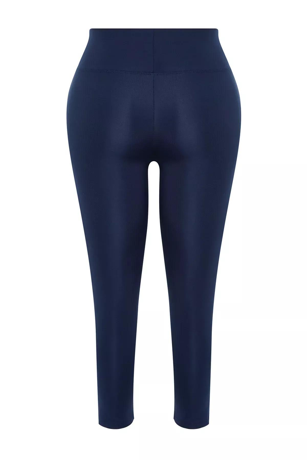 Navy Knitted Gathering Sports Tights, , large image number 6