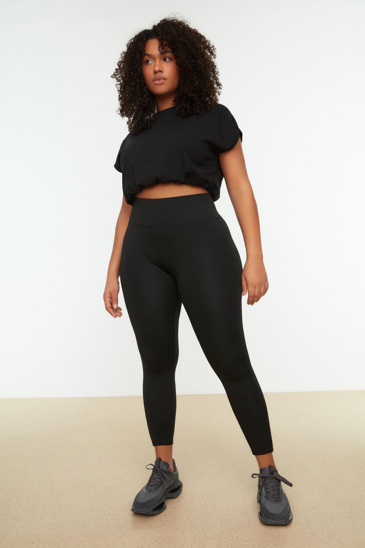 Black Plus Size Leggings, , large image number 3