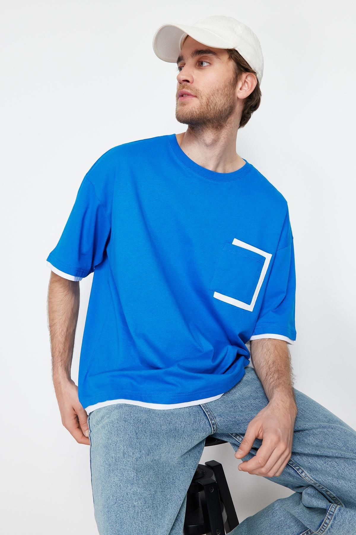 Blue Oversize T-Shirt, Blue, large image number 2