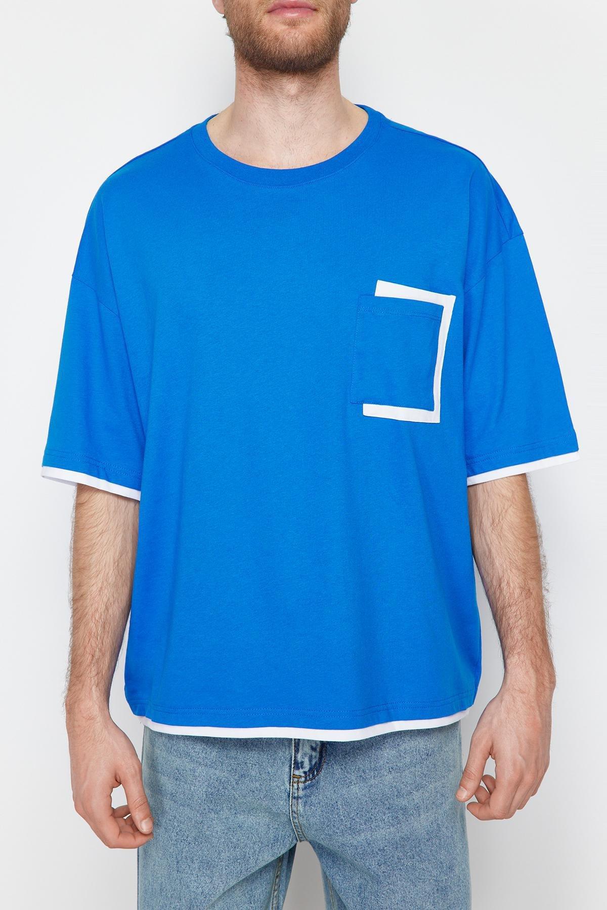 Blue Oversize T-Shirt, Blue, large image number 3