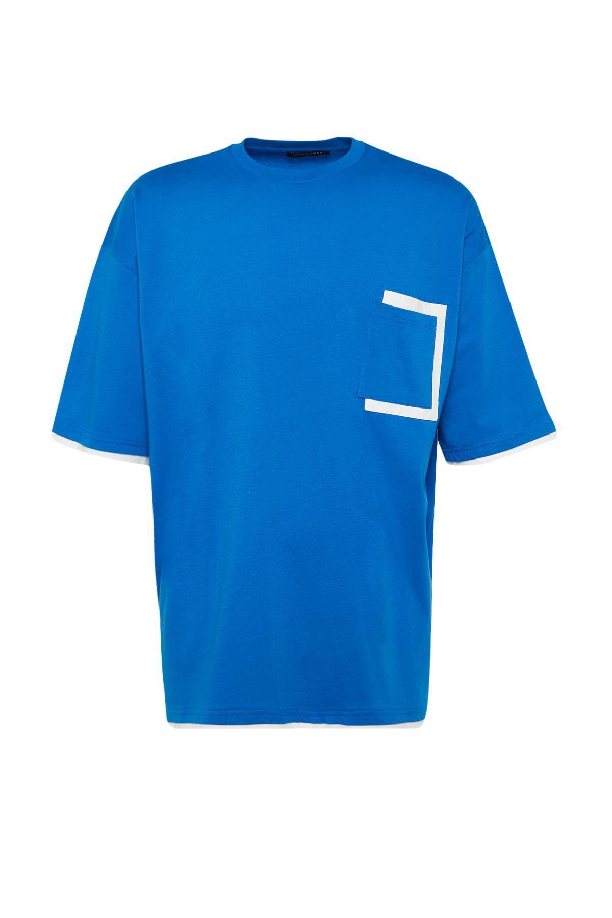 Blue Oversize T-Shirt, Blue, large image number 5