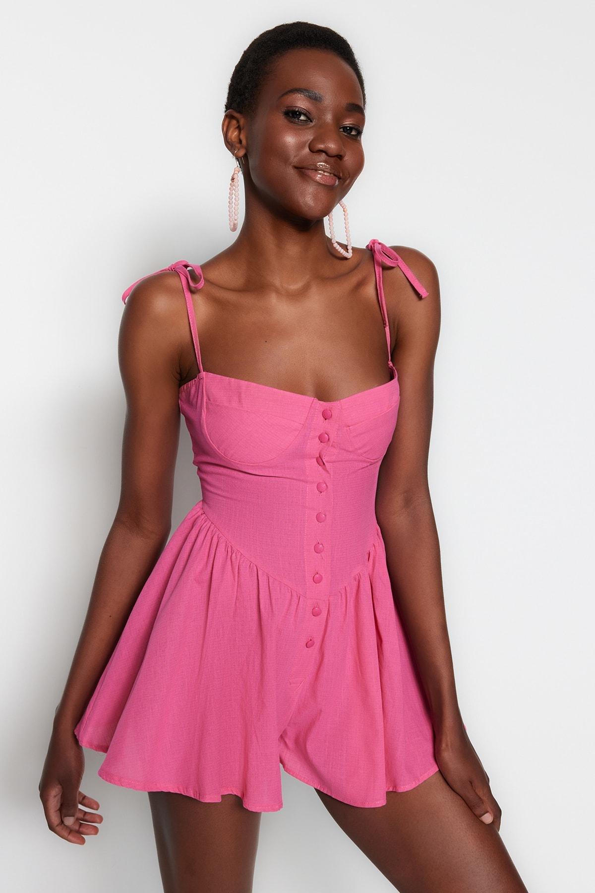 Pink V Neck Jumpsuit, , large image number 2
