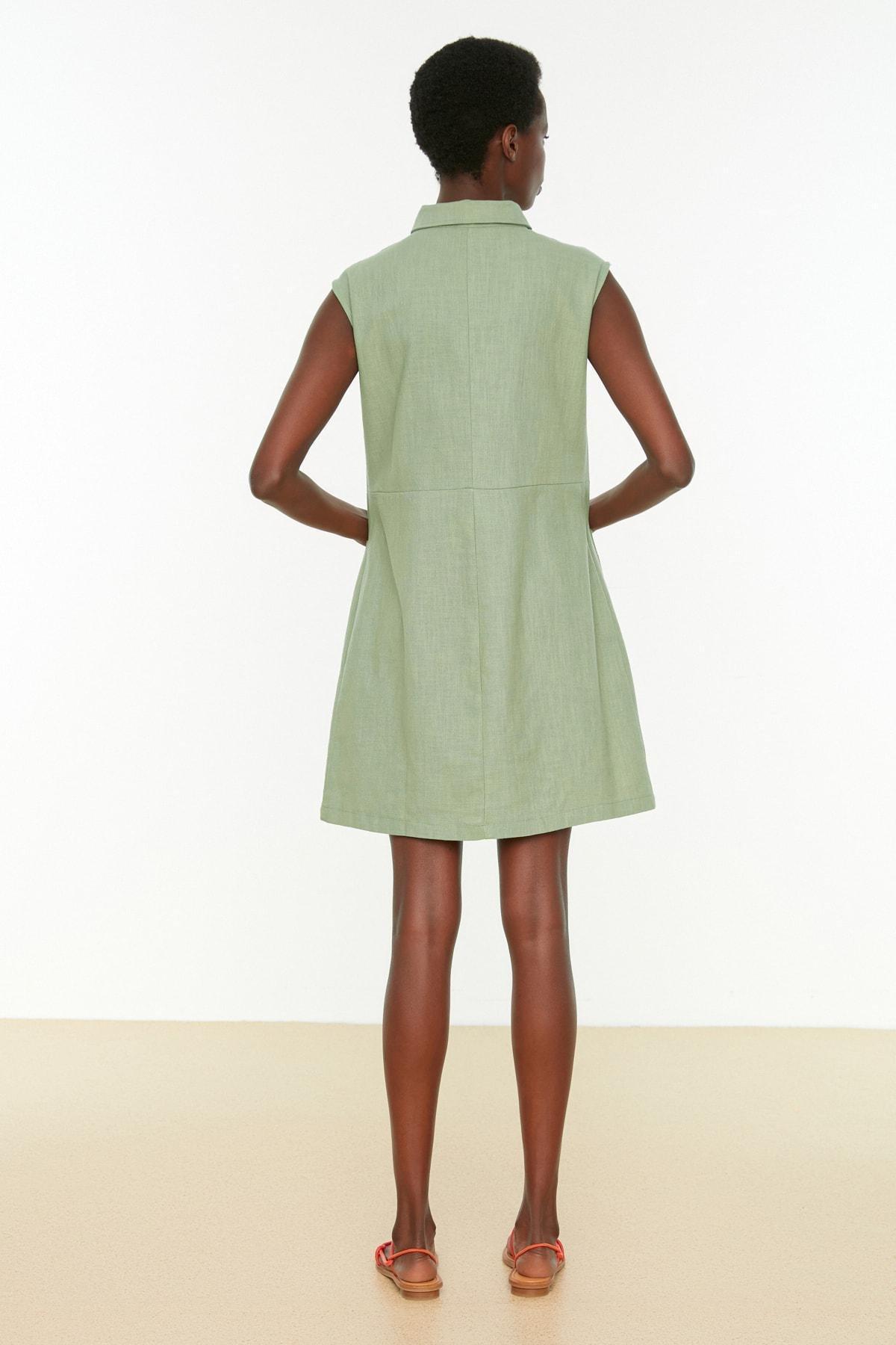Green Relaxed Shift Dress, , large image number 4