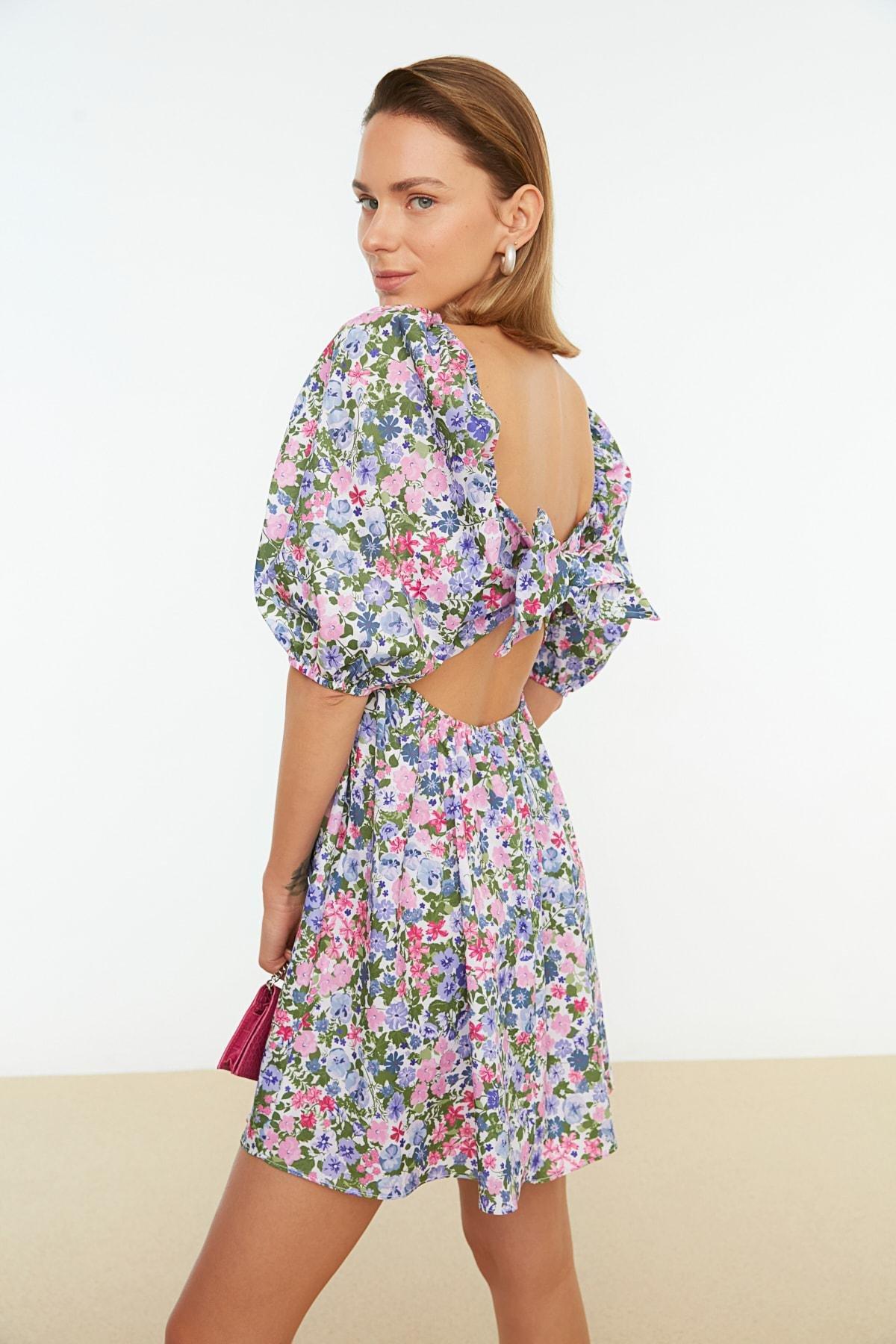 Multicolour Floral Skater Dress, , large image number 0