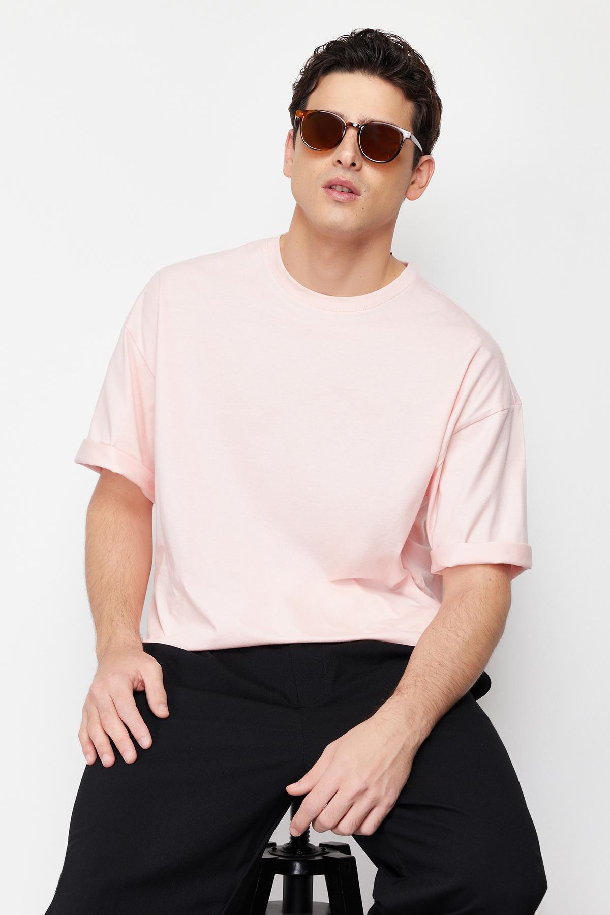 Pink Oversized Cotton T-Shirt, , large image number 2