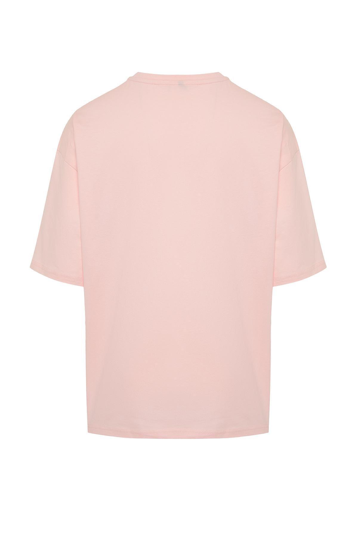 Pink Oversized Cotton T-Shirt, , large image number 6