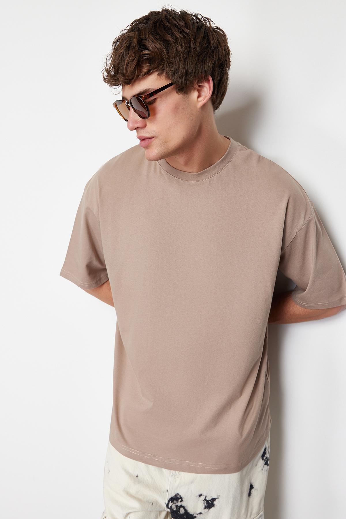 Mink Oversize/Wide Cut Basic 100% Cotton T-shirt TMNSS22TS0318, single, C101_5292, large image number 0